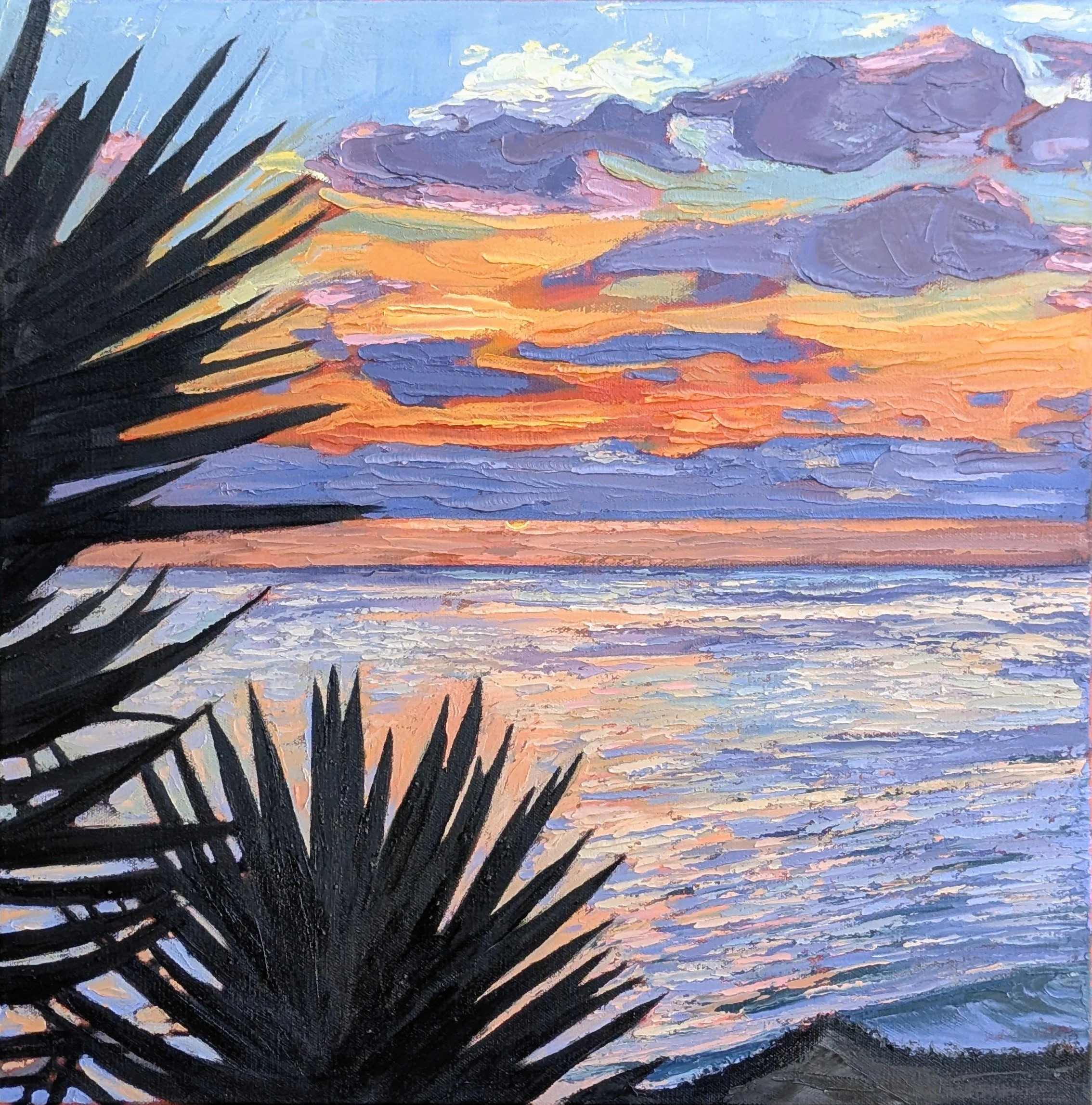 Sunset #3 20x20 oil on canvas
