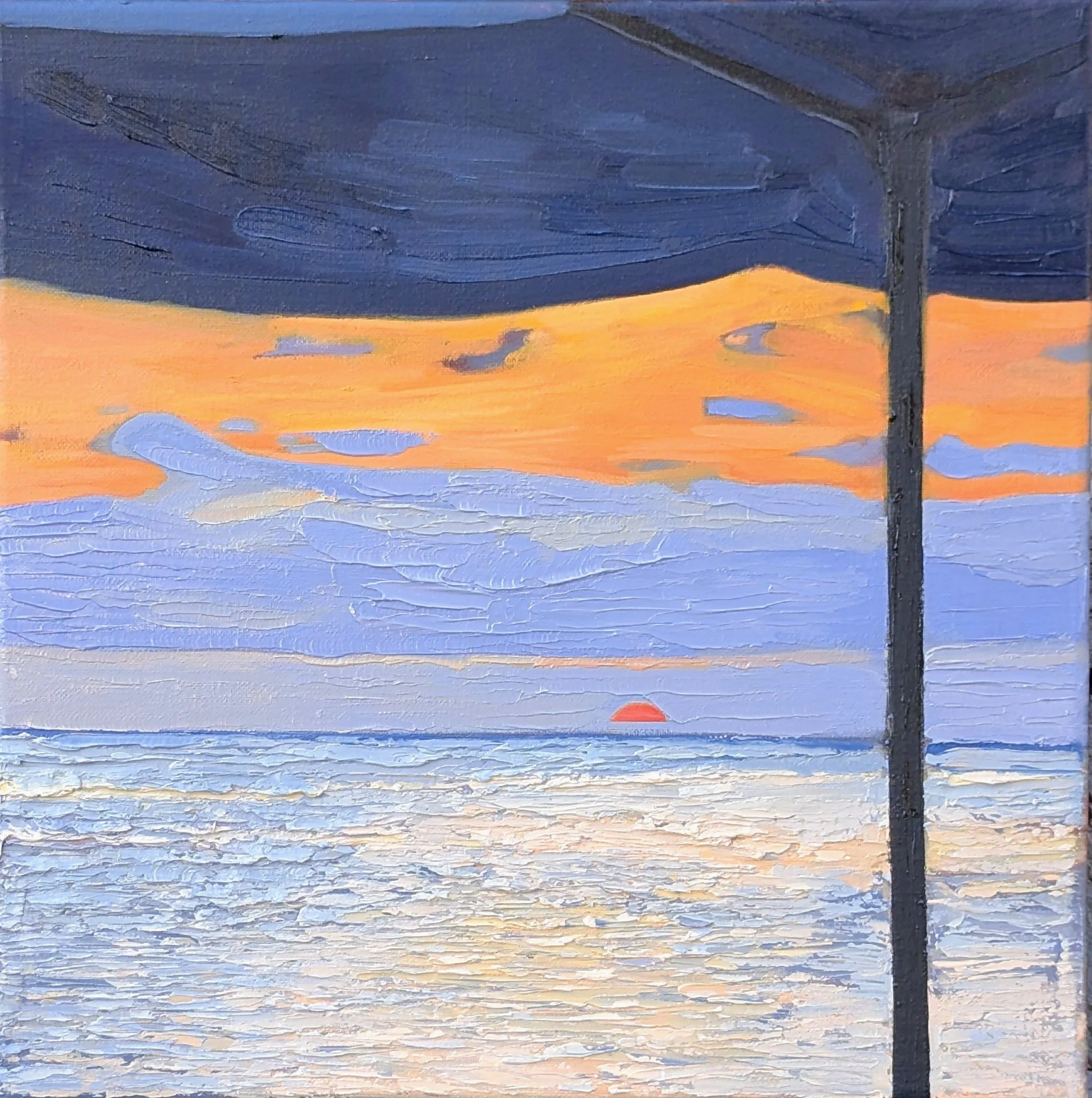 Umbrella 14x14 oil on canvas