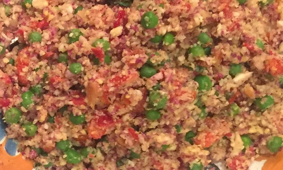 Heirloom Cauliflower Rice and Pea Salad