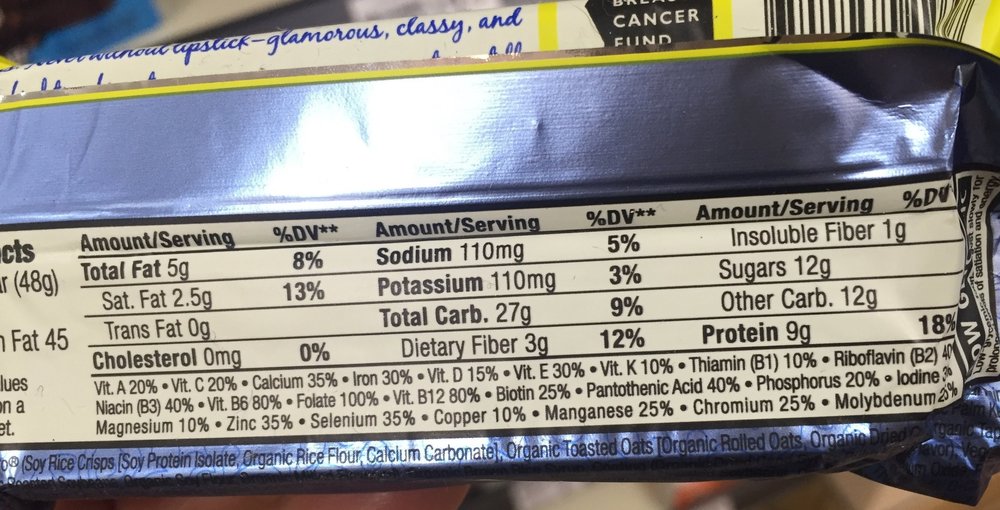 Ingredients: Fairly high protein, but moderately high sugar.
