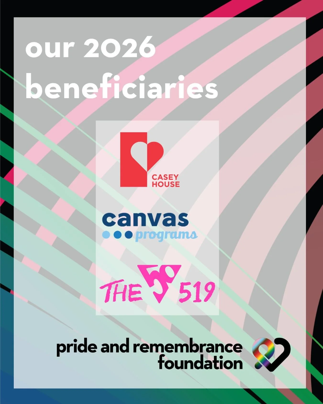 introducing our 2026 pride &amp; remembrance beneficiaries 🏳️&zwj;🌈🏳️&zwj;⚧️

we&rsquo;ll be sharing more about them, and the projects we&rsquo;ll be funding in the coming weeks as we work towards our goal of raising $350,000 in 2026

✨ @caseyhous