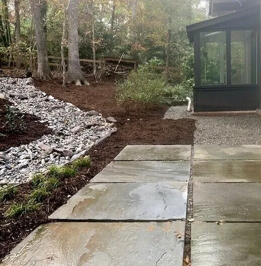 Back yard dry creek- during construction- Fall 2019