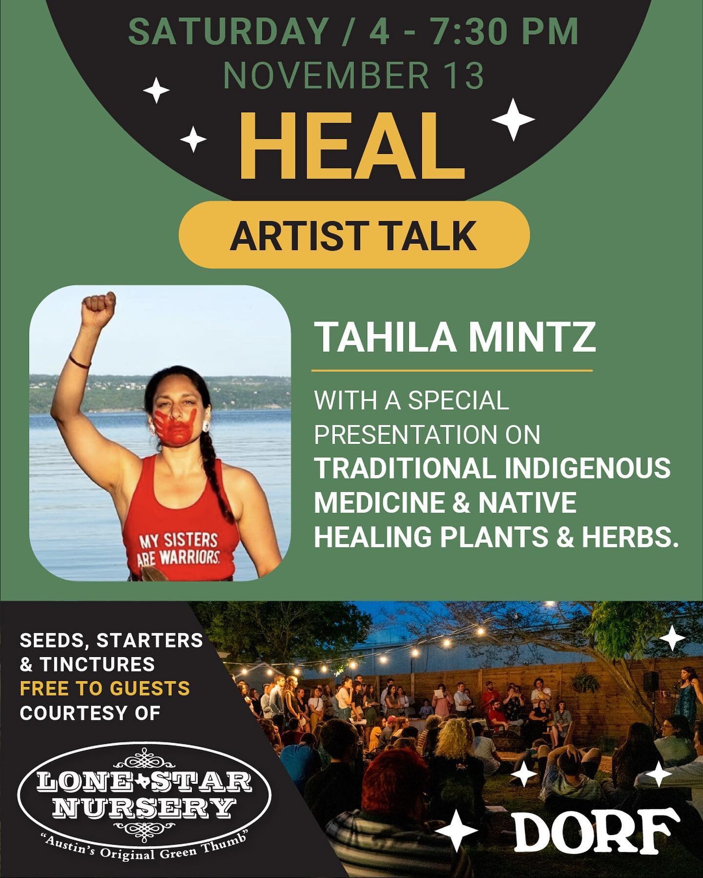 Today is the day Austin! We&rsquo;re open beginning at noon! At 4 PM our special event HEAL starts - schedule and details in link in our bio! We are honored to host artist, activist and ancestral scribe Tahila Mintz (@tahilasnap) for a virtual (proje