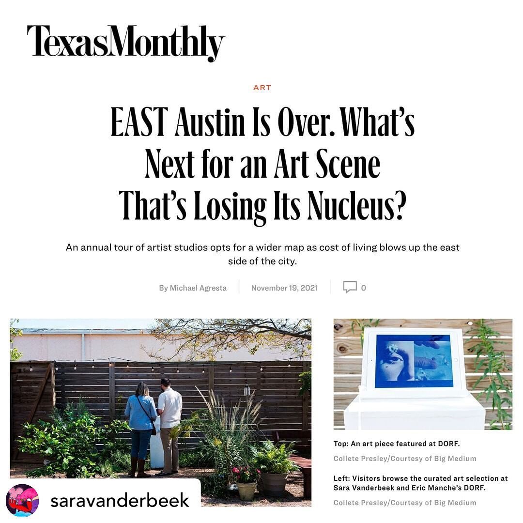 Posted @withregram &bull; @saravanderbeek &quot;Vanderbeek delivers an experience that is politically, emotionally, and aesthetically challenging and feels homegrown in the best sense.&quot; 

Thank you Texas Monthly (@texasmonthly) and Michael Agres