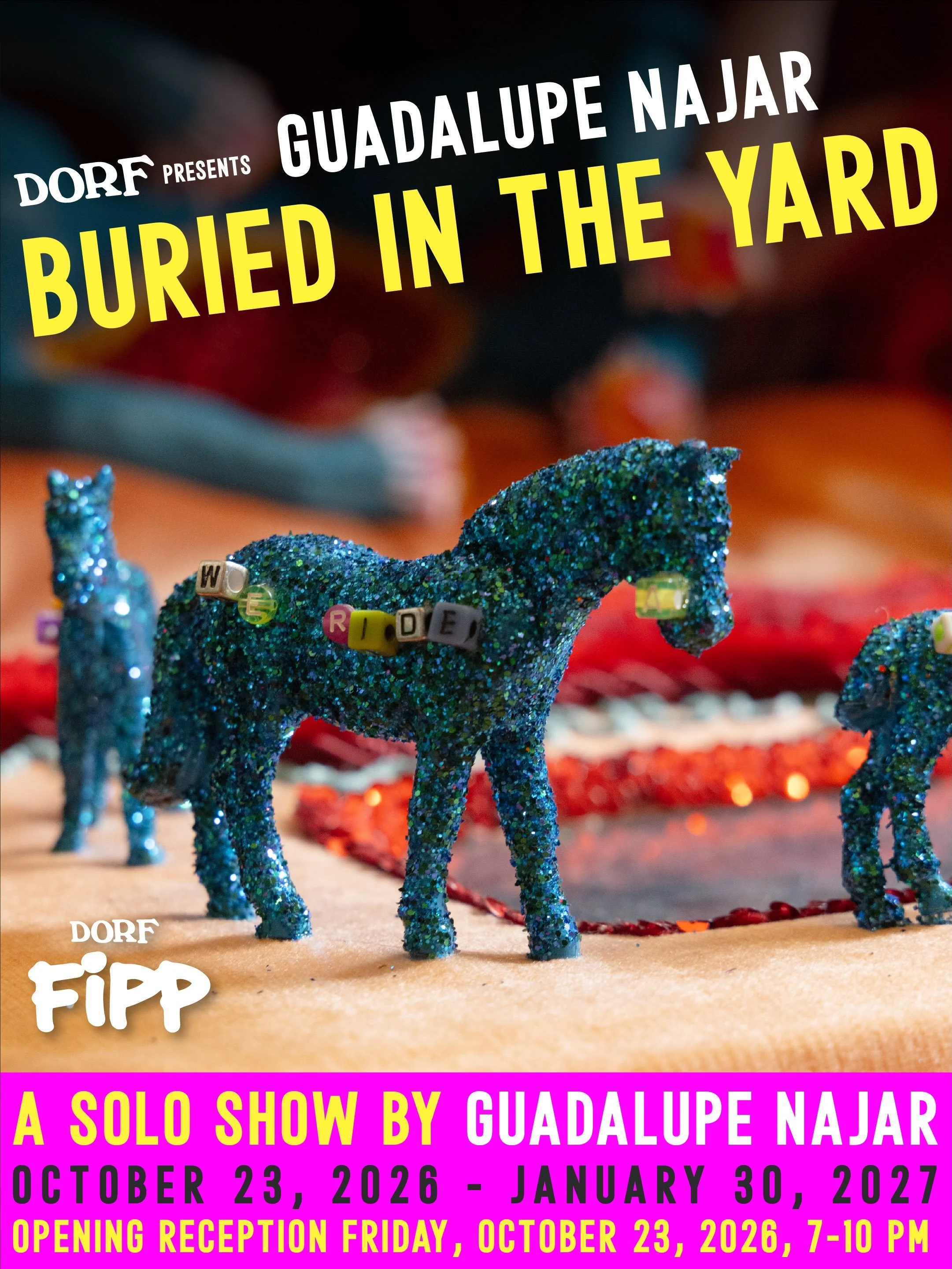 🌿 DORF is thrilled to present 𝘽𝙪𝙧𝙞𝙚𝙙 𝙞𝙣 𝙩𝙝𝙚 𝙔𝙖𝙧𝙙 by 𝗚𝘂𝗮𝗱𝗮𝗹𝘂𝗽𝗲 𝗡𝗮𝗷𝗮𝗿, the first solo exhibition in her hometown of Austin, and the second exhibition of our Fellowship in Professional Practice (FiPP).🌿

Through vibrant ce
