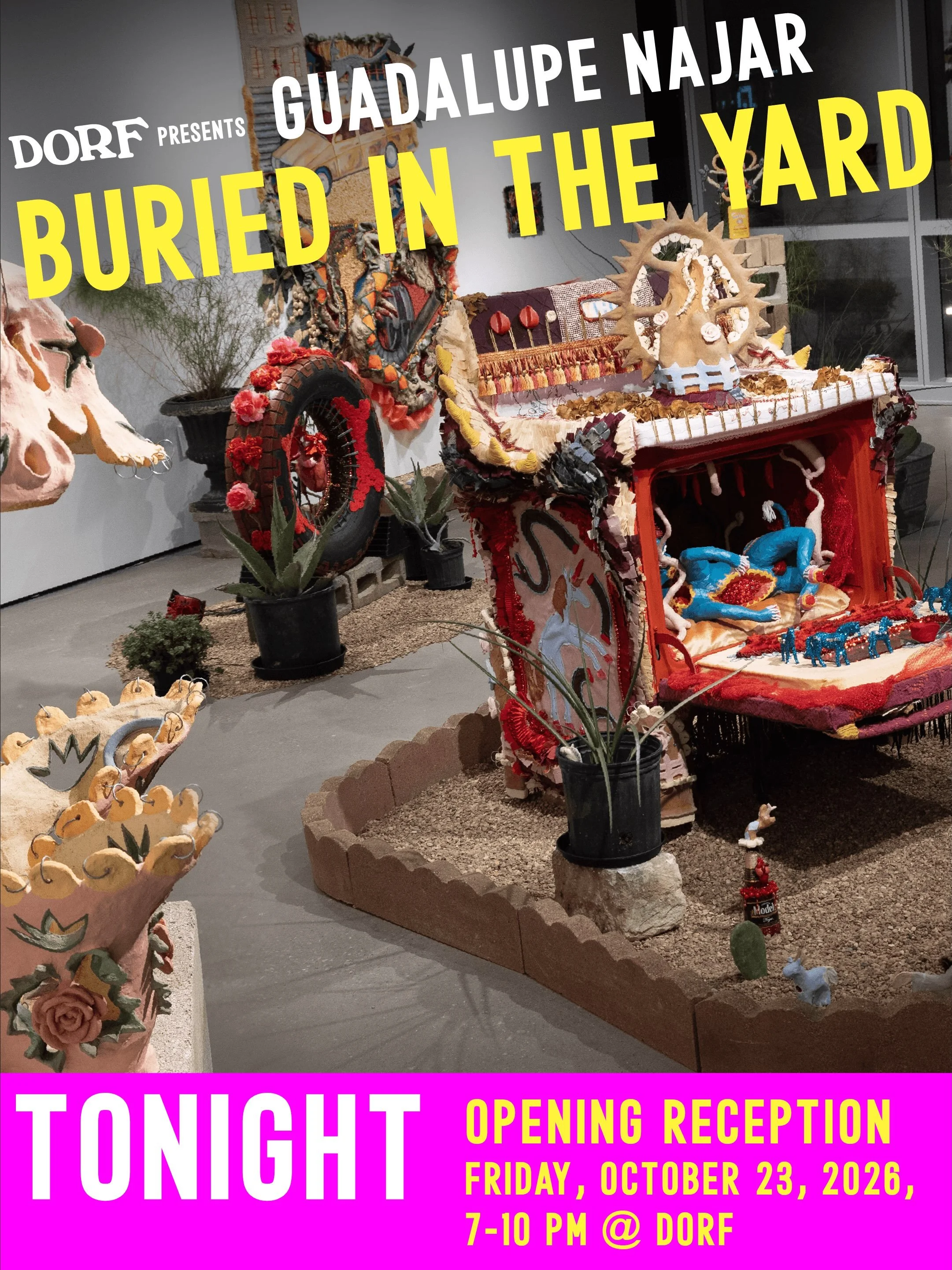 🪴OPENING TONIGHT 7&ndash;10PM! Join us to celebrate Guadalupe Najar (@loobooinajar), the 2026 DORF FiPP Fellow, and Kalle Duncan (@cheerleadermafia), Curatorial Fellow, on the opening of &ldquo;Buried in the Yard&rdquo;, in this week&rsquo;s @glasst