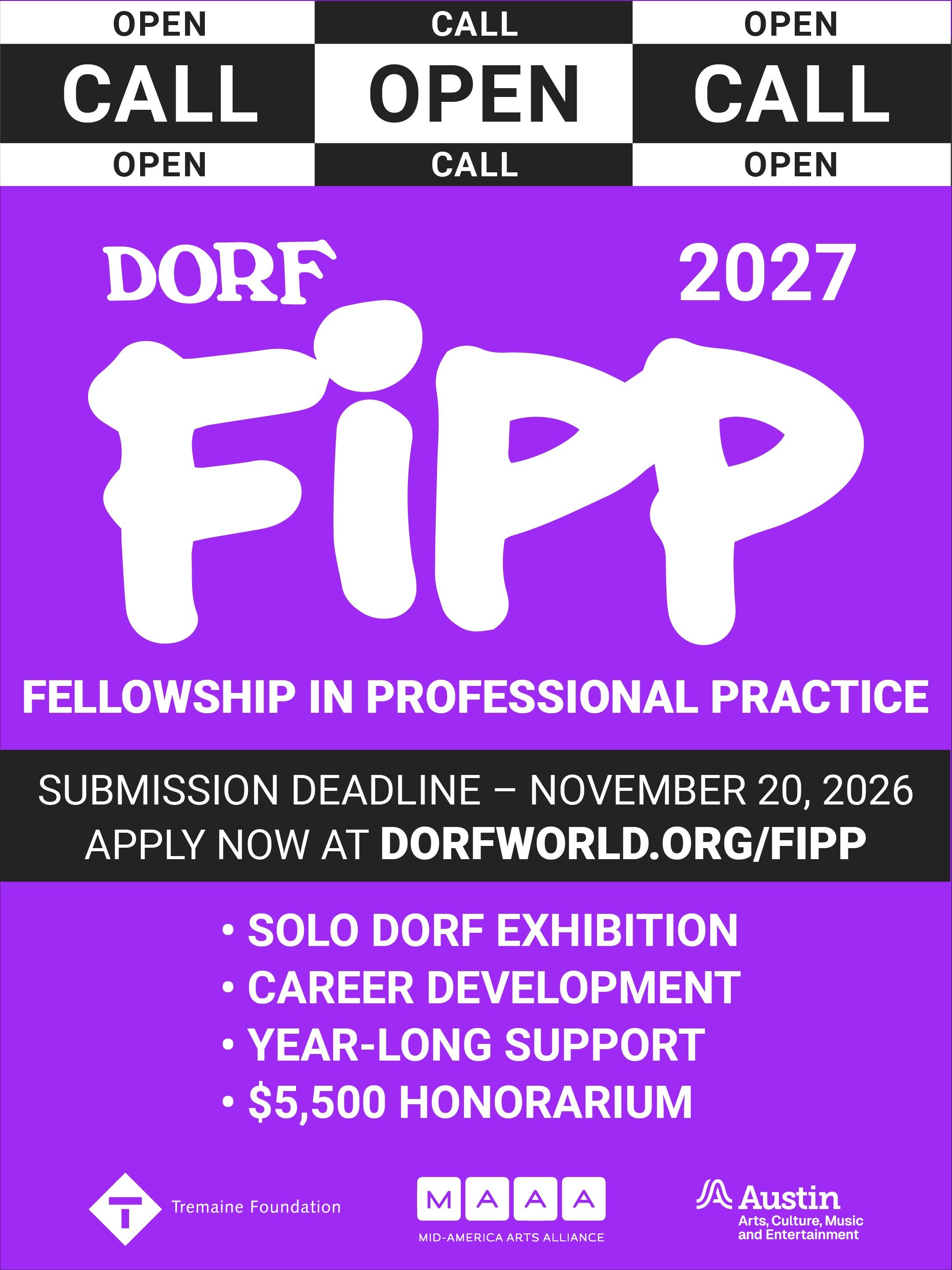 We are thrilled to announce DORF&rsquo;s third annual 𝙁𝙚𝙡𝙡𝙤𝙬𝙨𝙝𝙞𝙥 𝙞𝙣 𝙋𝙧𝙤𝙛𝙚𝙨𝙨𝙞𝙤𝙣𝙖𝙡 𝙋𝙧𝙖𝙘𝙩𝙞𝙘𝙚 (𝙁𝙞𝙋𝙋) open call! This transformative, year-long mentorship initiative is designed to support early-mid-career artists in Tr