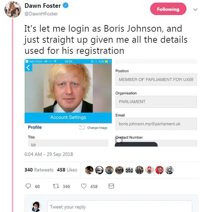 Conservative party data breach at conference