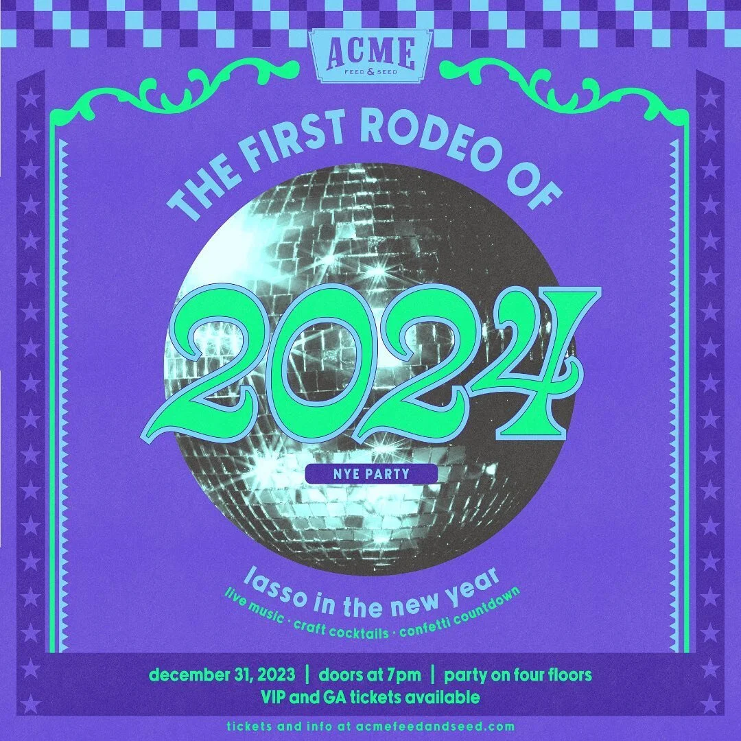 We&rsquo;re bringin&rsquo; the disco to this rodeo 🪩 Whether you boot scoot or boogie, Acme&rsquo;s NYE party is the place to be 💜

ONLY ONE MORE WEEK to get your GA tickets at the early bird price‼️ Prices will go up on Saturday, December 9th! 

P