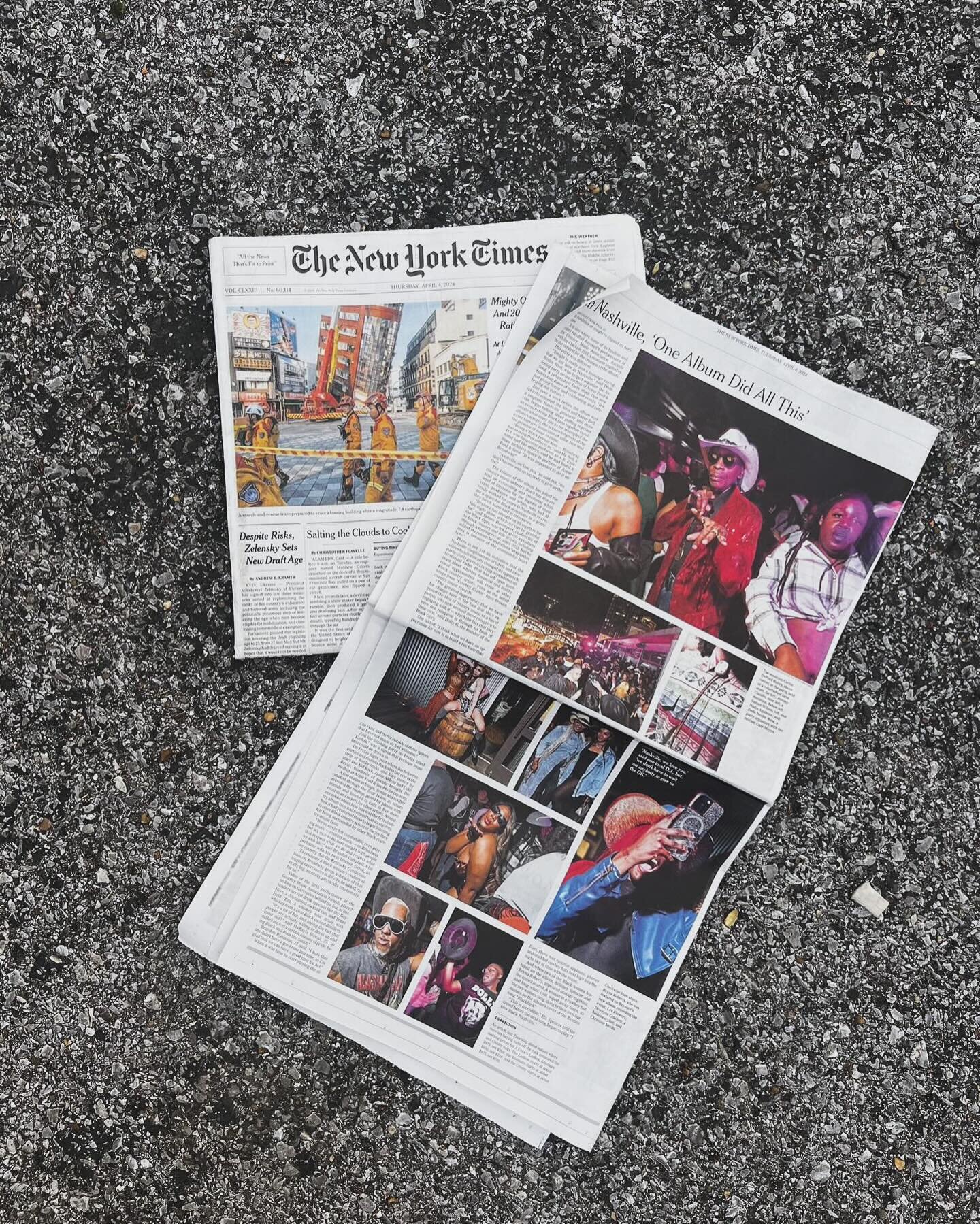 Look @tomfmorales 👀 We made the style section front page of the @nytimes ❤️ 

Thank you to @emilyscochrane &amp; @liamnkennedy for capturing our Cowboy Carter listening party last weekend 🪩❤️ Make sure to pick up your copy of today&rsquo;s edition!