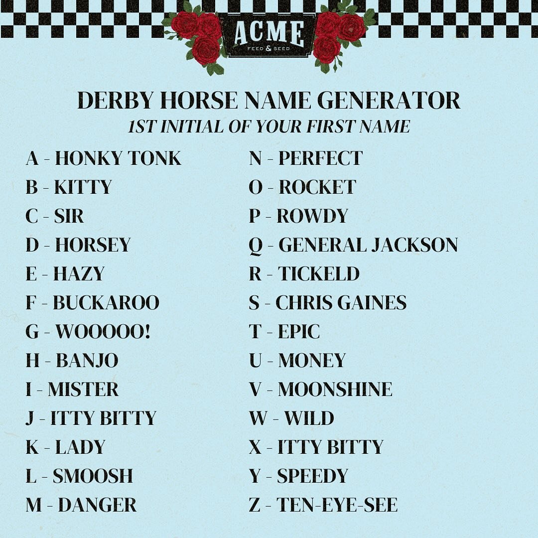 Y&rsquo;all ready to horse around⁉️ Comment below your Derby horse name 👇👇 

Join us this Saturday for our Kentucky Derby watch party! We&rsquo;ll have a specialty mint julep featuring @guidancewhiskey 🥃 

#nashville #kentuckyderby #derbywatchpart
