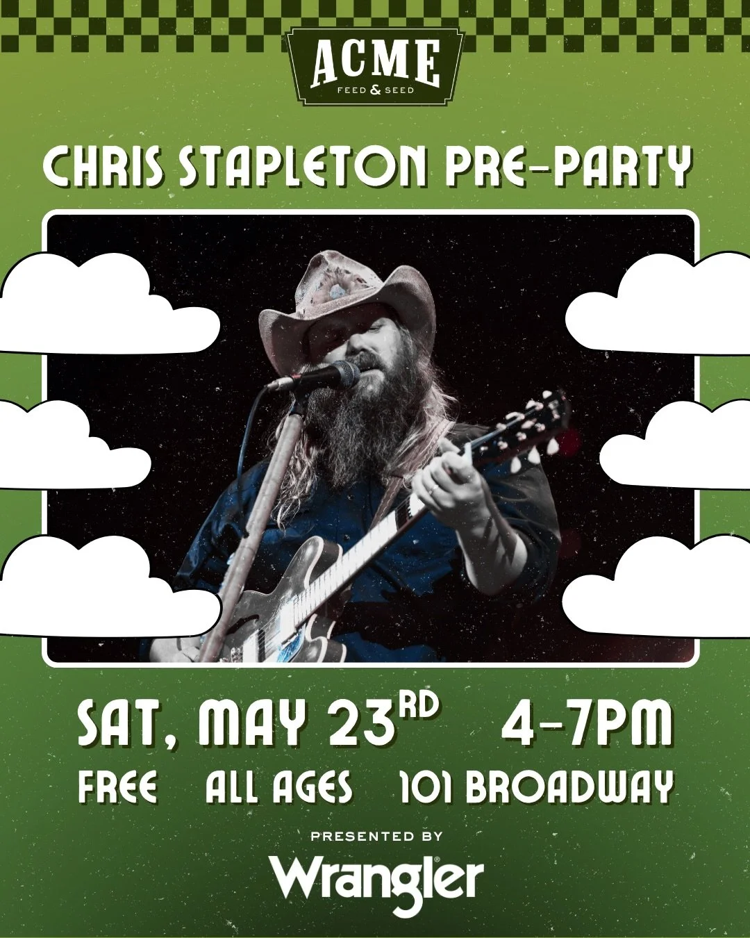 You should probably leave&hellip; to get to Acme on time for our @chrisstapleton pre-party next Saturday!

Enjoy southern inspired dishes, drink specials and live music from @fatherjumanji at 4:30pm before heading over to Nissan Stadium. 

This event