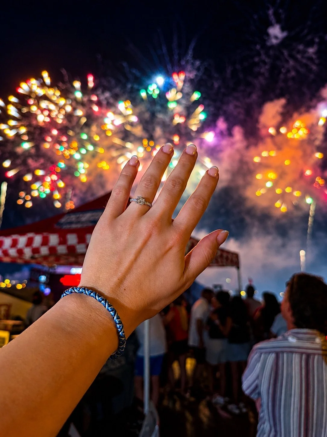&ldquo;Something was born on the Fourth of July&rdquo; 🎆

@callummapley decided to pop the big question under the fireworks at our 4th of July party!! A big congrats to the happy couple @jadehewitt &amp; Callum ❤️