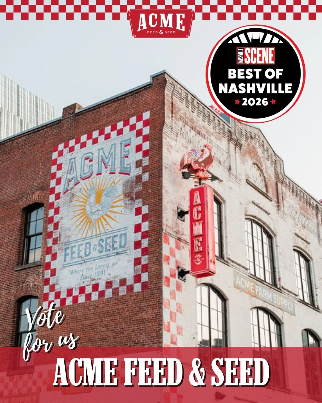 It&rsquo;s that&rsquo;s time of year again and we need your help‼️ Keep Acme in mind for these categories when voting for @nashvillescene Best of Nashville voting! 

Vote now at the link in our bio 👉 

#nashville #bestofnashville #nashvillescene