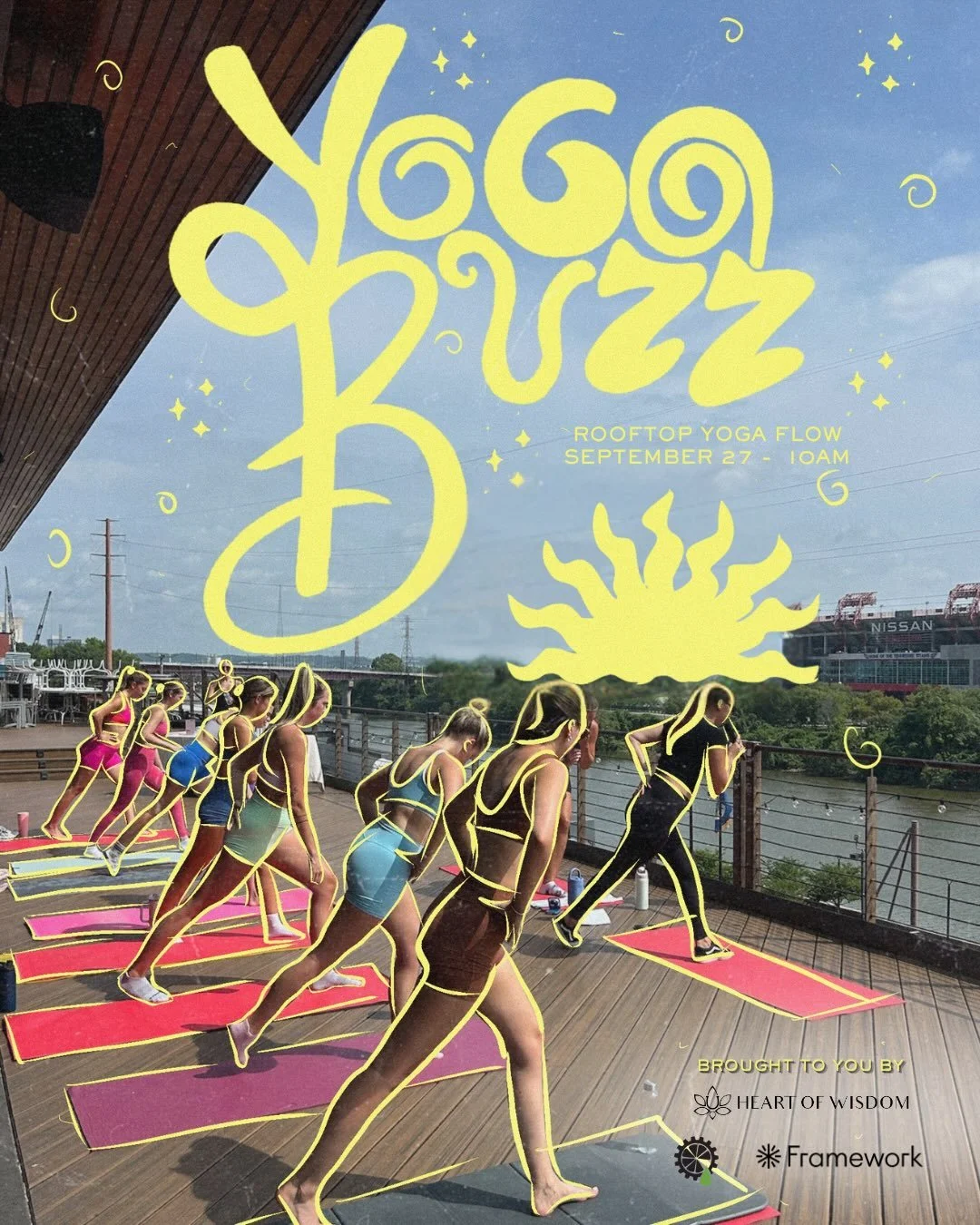 Celebrate the amazing weather with rooftop yoga! Tennessee&rsquo;s heat dome has finally lifted, and just in time for Yoga Buzz! 
 
Whether you&rsquo;re a newbie or have lots of experience, this class is open to everyone! This hour-long class will be