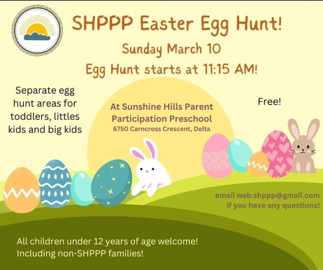 Egg hunt at 11:15 am tomorrow! Remember tonight is day light savings! All kids under 12 are welcome!