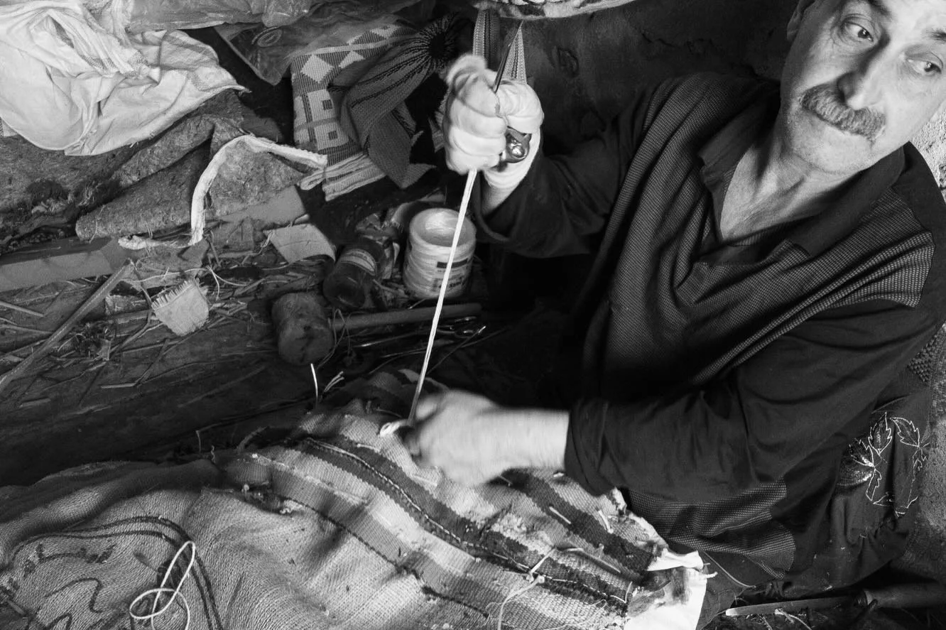 Men at work Pt 1
Hand sewing saddle pads for the local donkeys and mules.
Mardin, T&uuml;rkiye