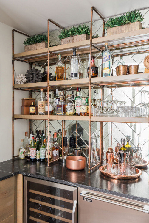 Copper and Alder Bar Shelving