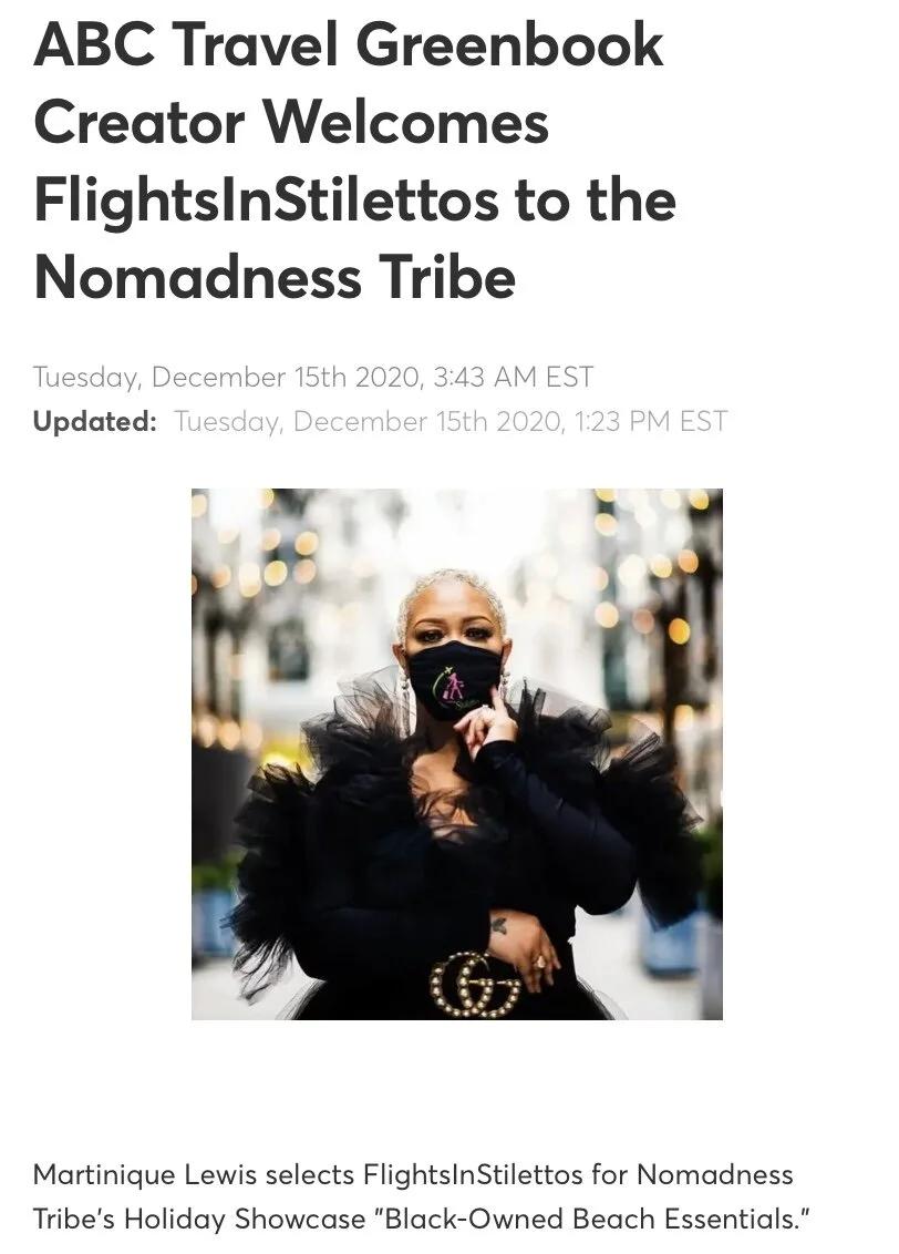 ABC Travel Greenbook Creator Welcomes FlightsInStilettos to the Nomadness Tribe