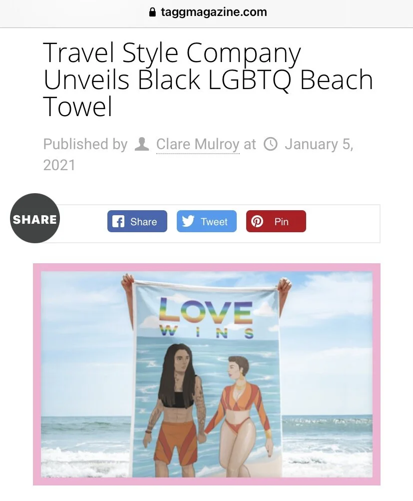 Kinyatta E. Gray's "Love Wins" Beach Towel Featured by Tagg Magazine 