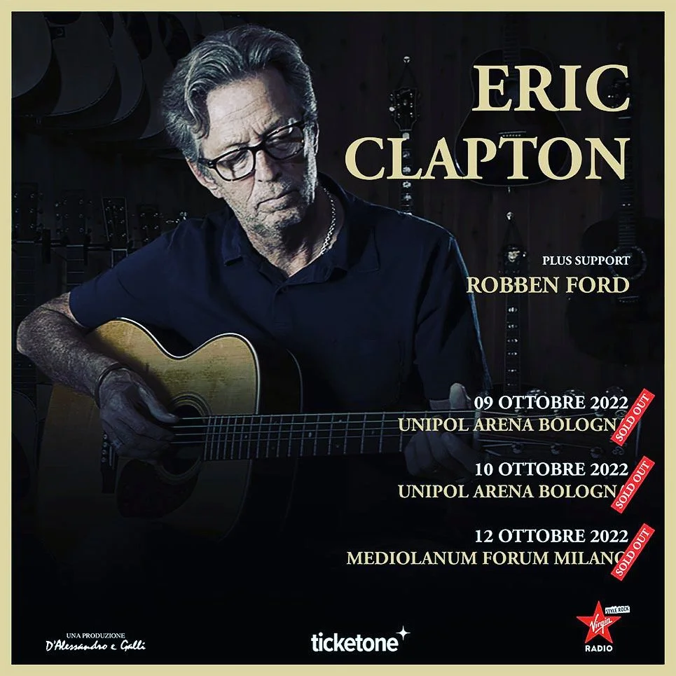 Robben Opens for Eric Clapton for 3 Dates in Italy