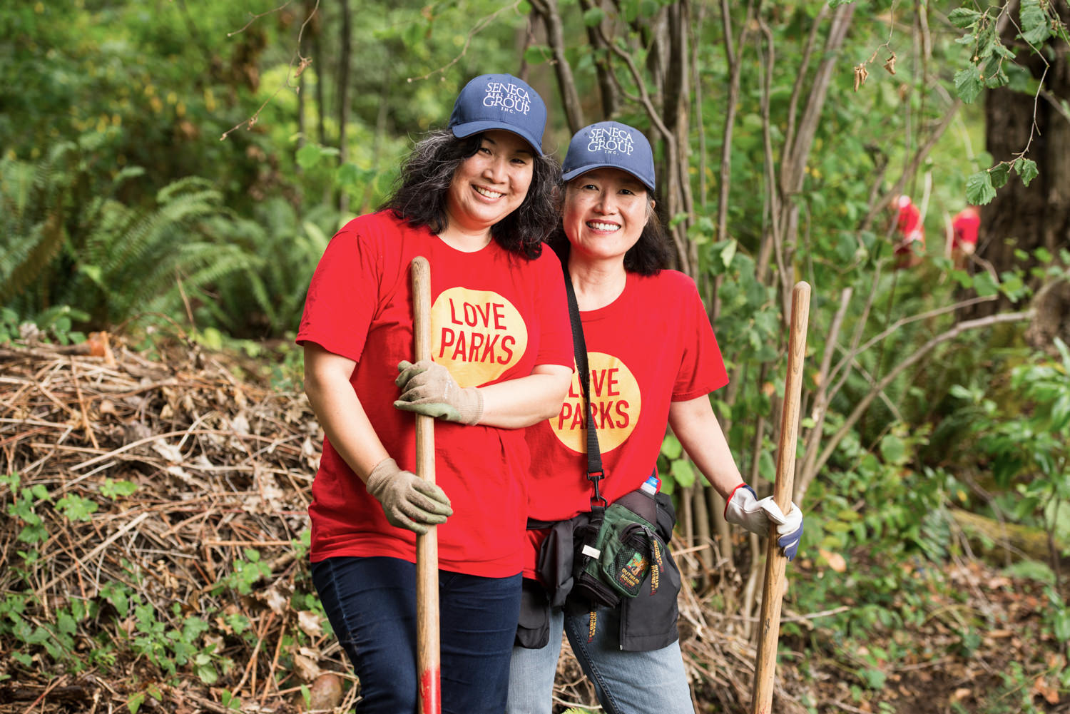 seattle love parks foundation volunteers working in forest