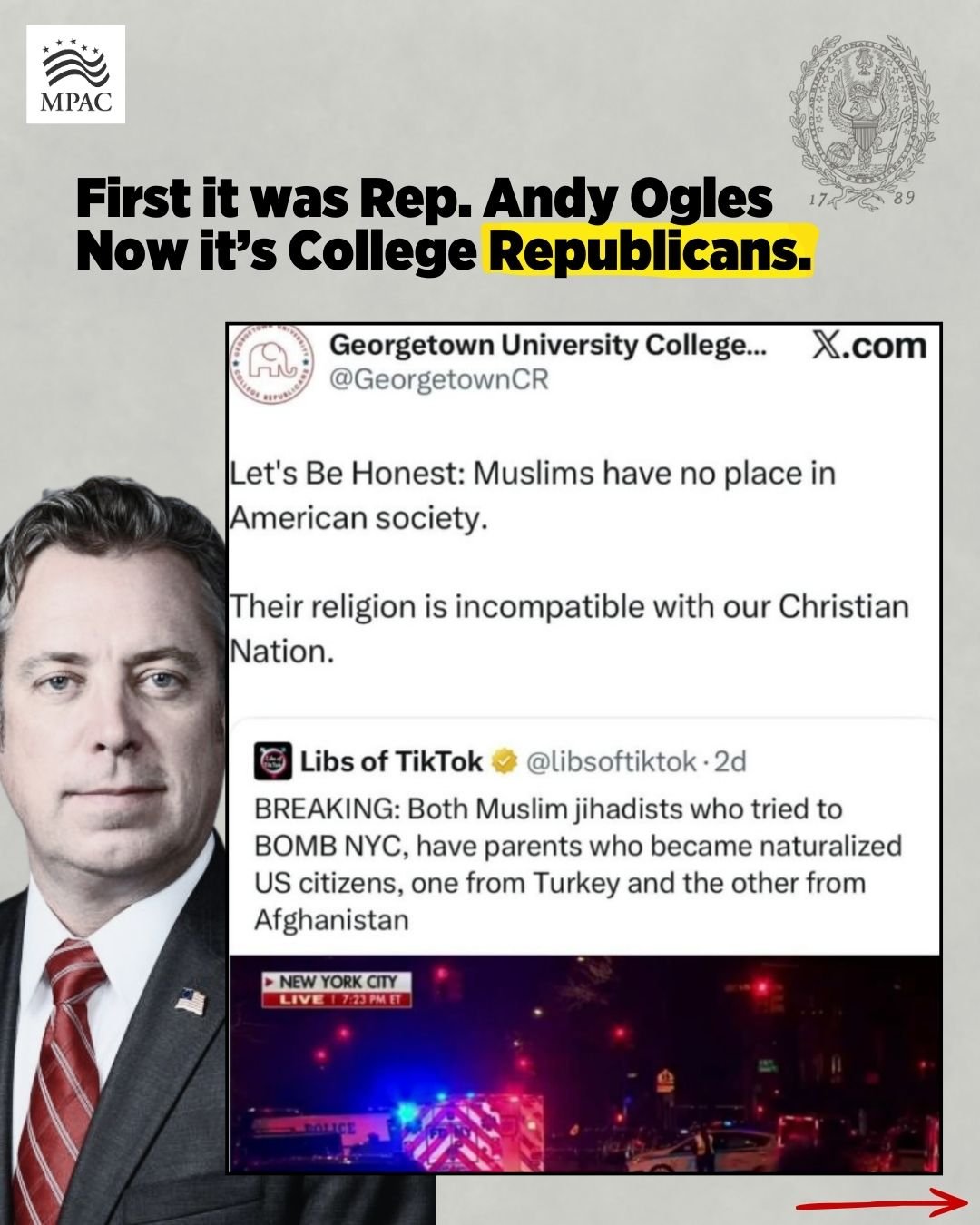 Muslim students deserve campuses free from hate. We are deeply troubled by the anti-Muslim rhetoric reported from the Georgetown University College Republicans claiming &ldquo;Muslims have no place in American society.&rdquo; Bigotry like this has no