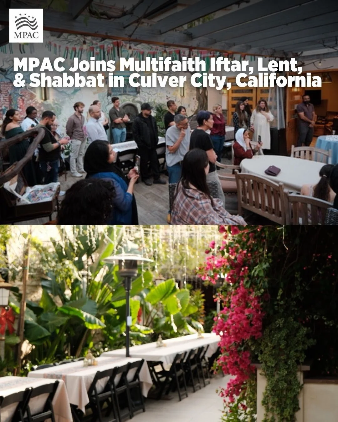 MPAC joined a multifaith gathering honoring Iftar, Lent, and Shabbat&mdash;an evening of reflection, solidarity, and shared values across faith traditions. 

The dinner, sponsored by the California Social Justice Mosaic, Muslims for Progressive Value