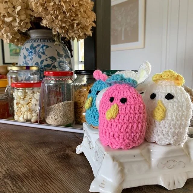 Even the eggs need a hat for the winter