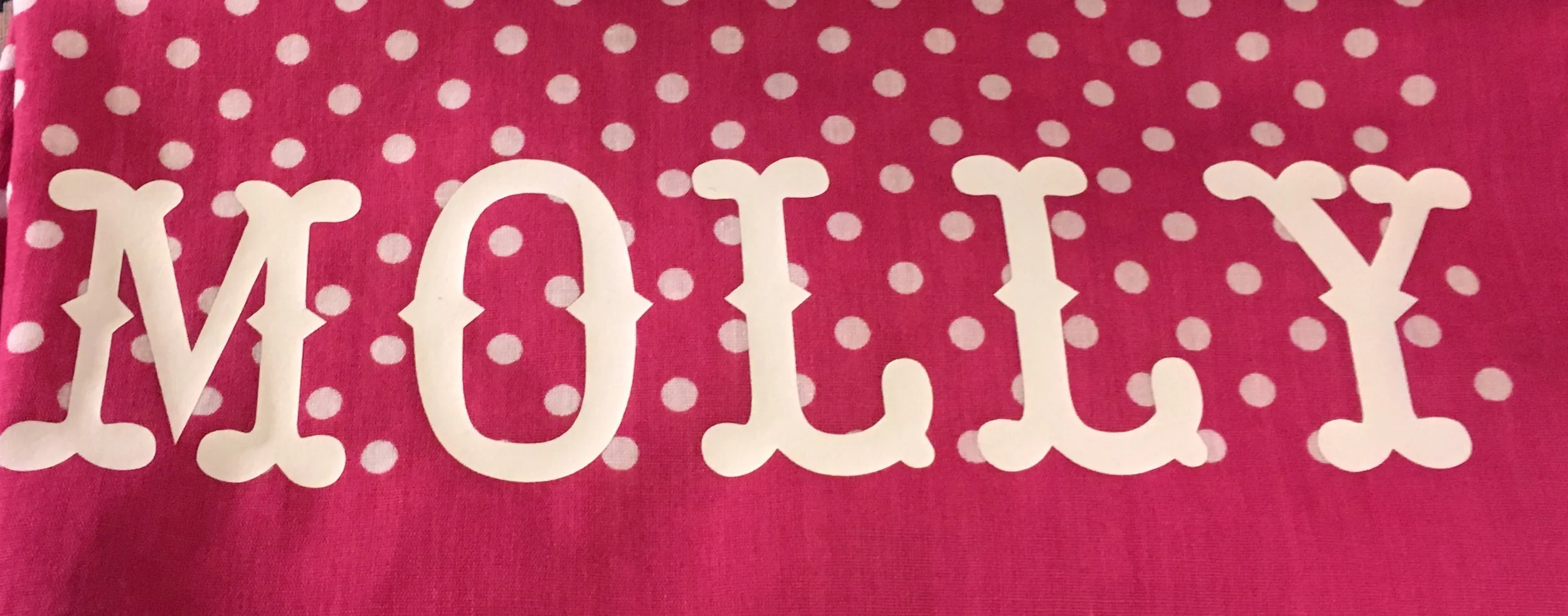 Pink with white polka dots bandana