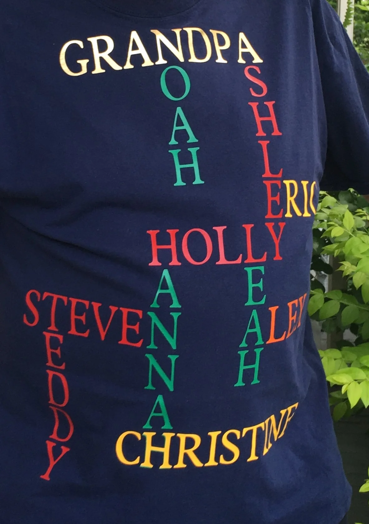 Grandpa-Grandchildren crossword T-shirt