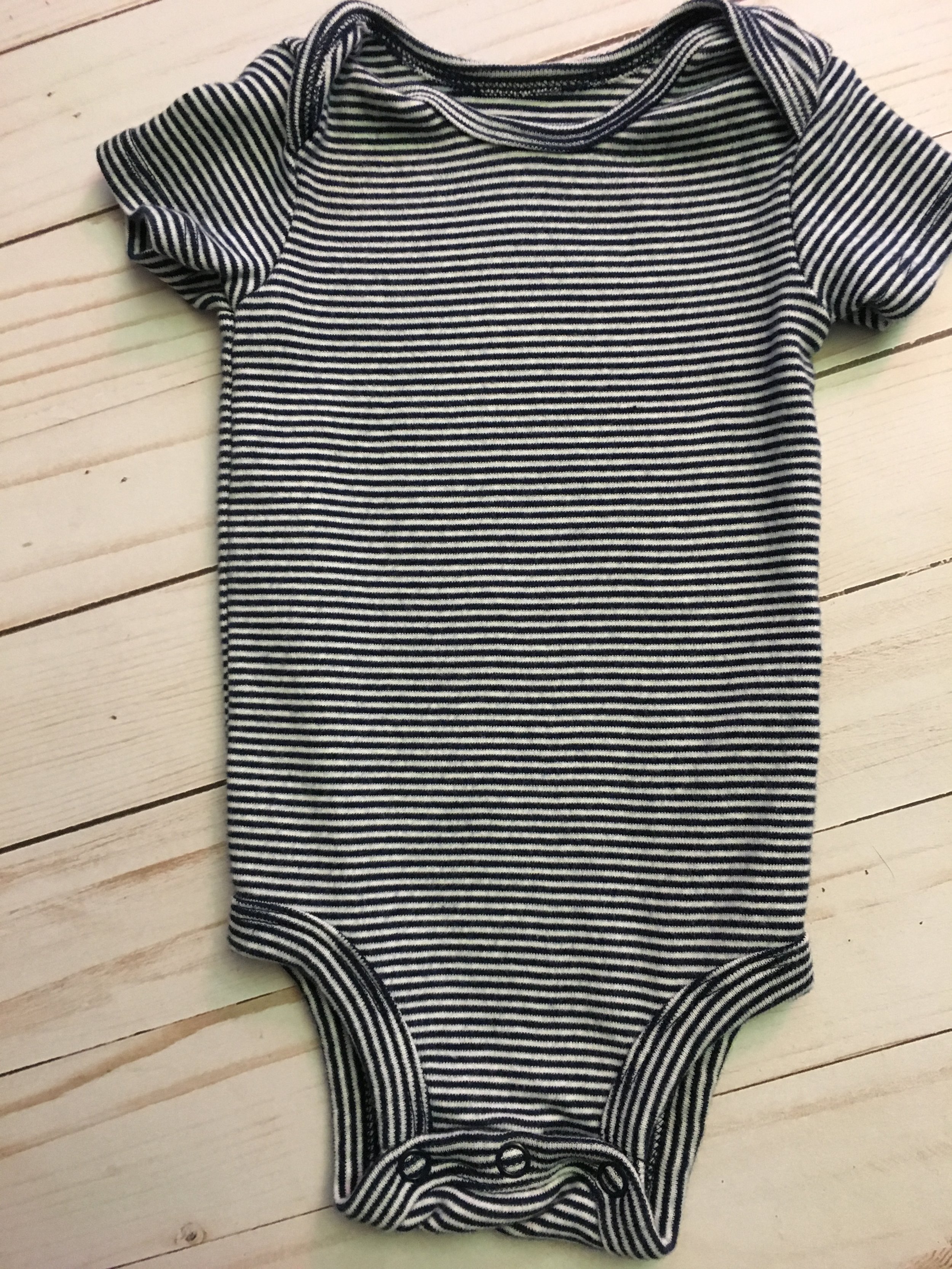 Navy and white striped onesie 0-3 mos.JPG