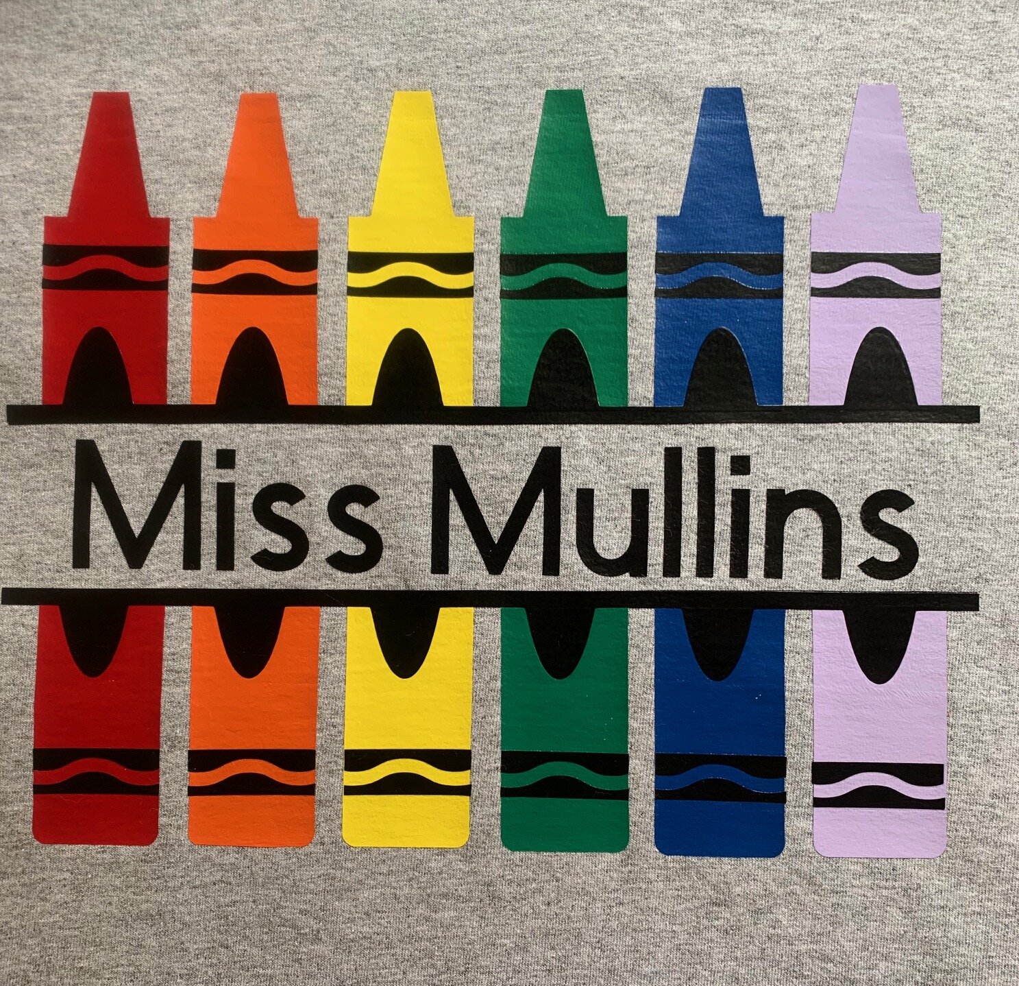 Crayons with Teacher's Name