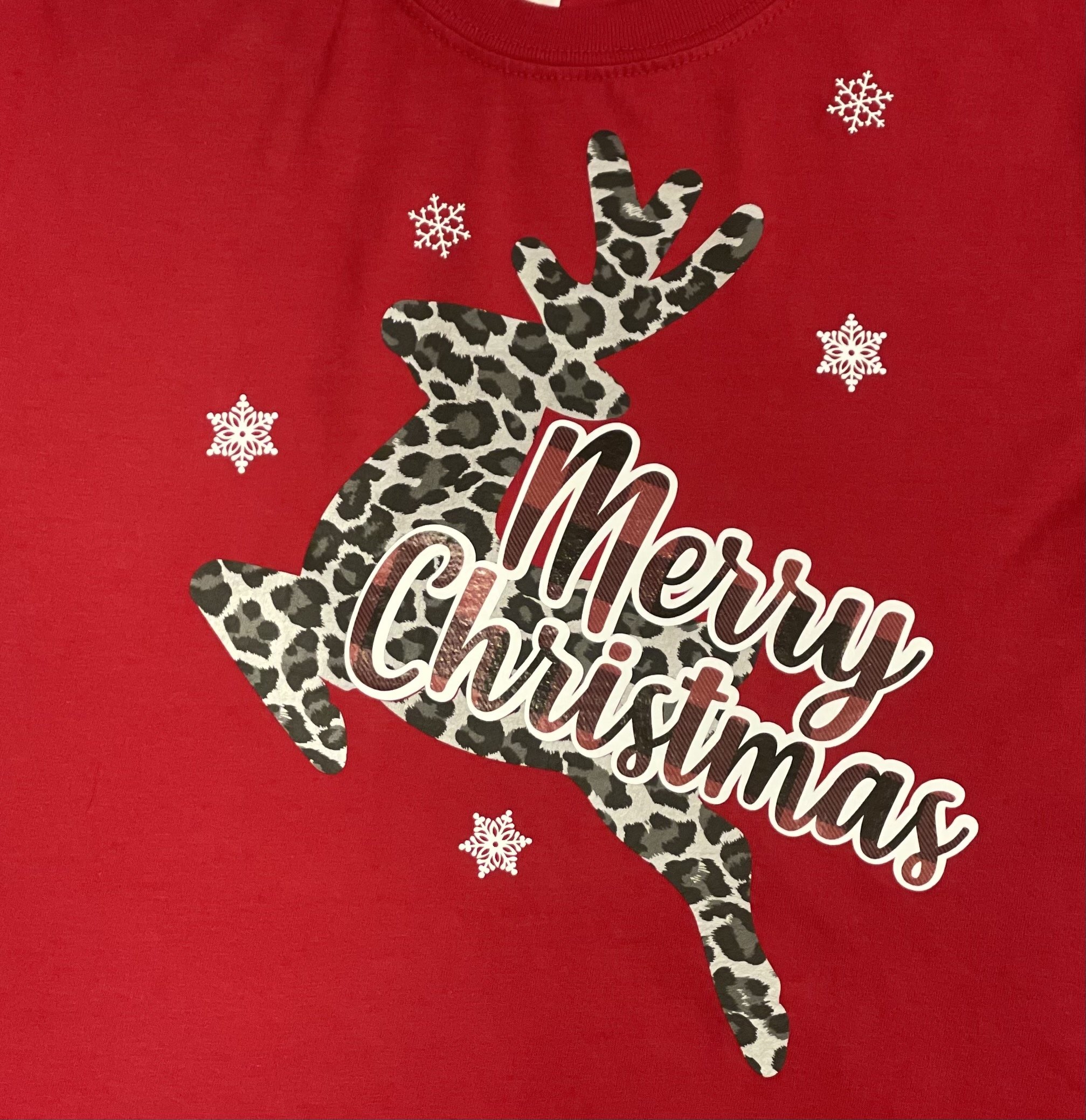 Silver Leopard Reindeer Merry Christmas