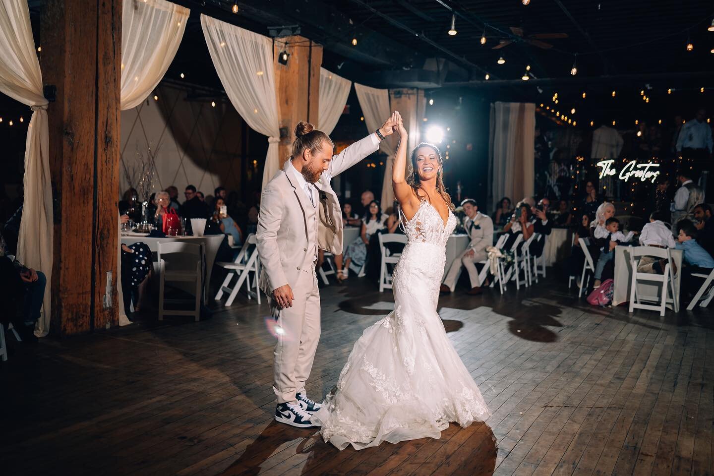 Samantha and Tee Jay looked flawless on their wedding day. 
If you want to look this good, @vintageballroom can help you prep for this moment and @jameslathropphotography can capture it. We offer choreography packages to make your first dance memorab