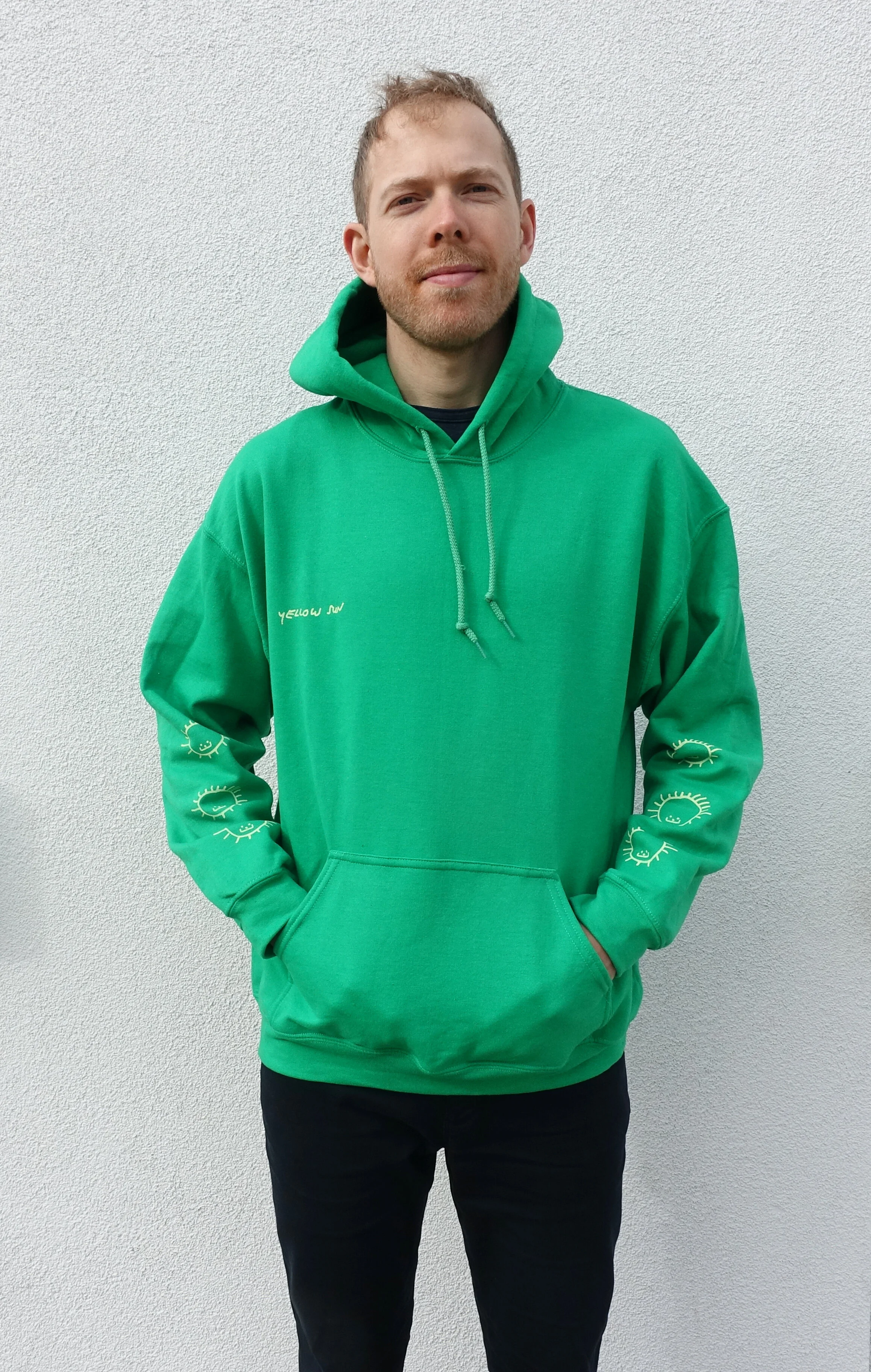 Yellow Sun Hoodie- Green — shrimp studio