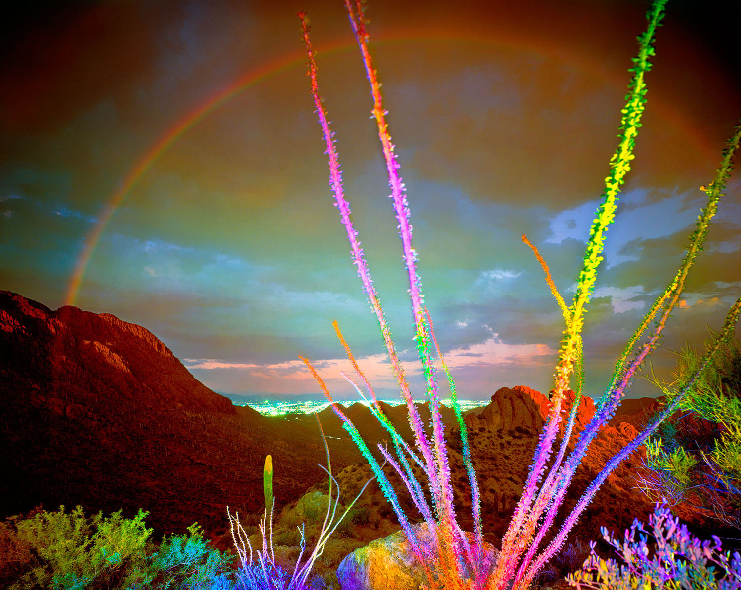 Rainbow over Tucson, from Gates Pass, AZ
