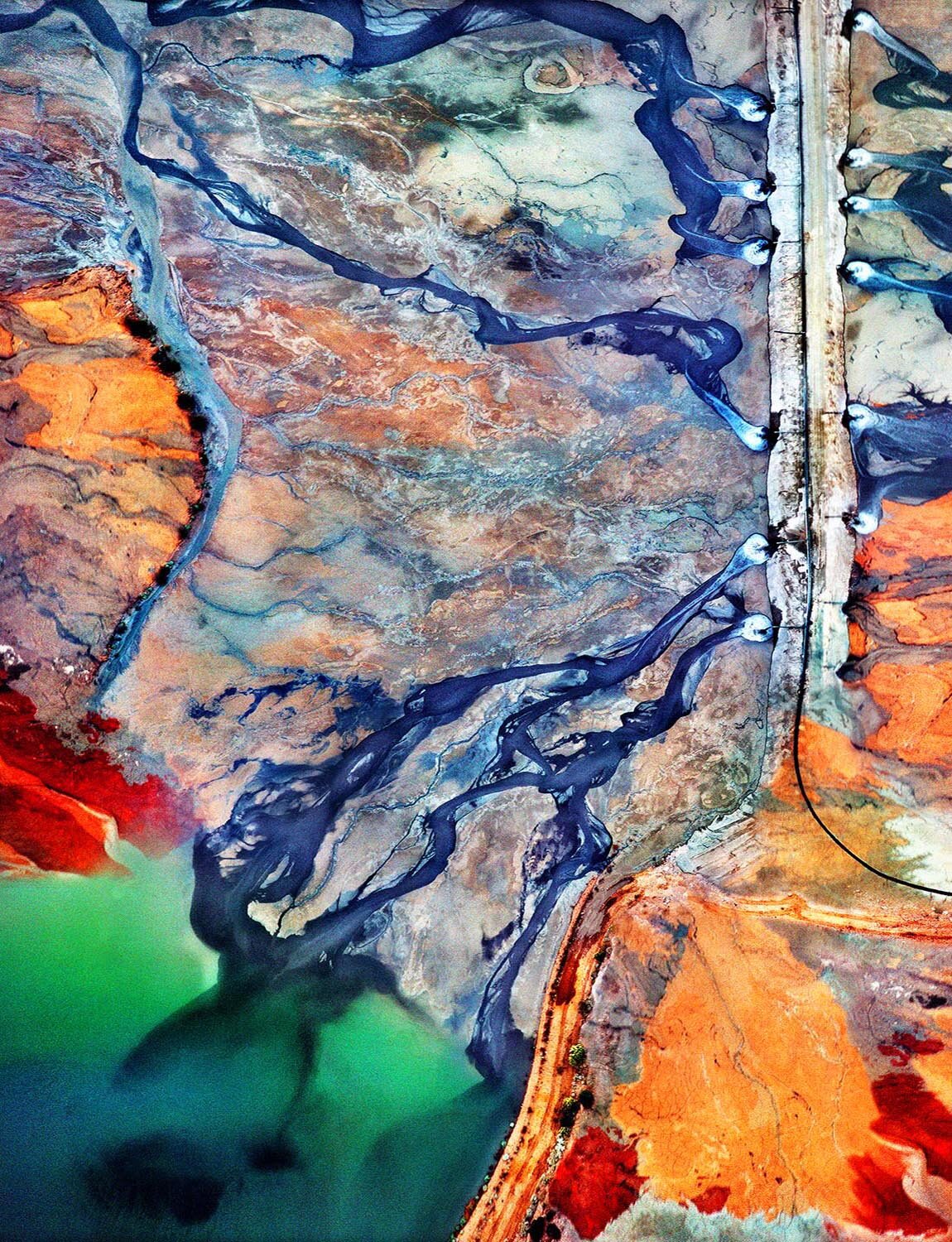 Green and Orange Tailing Pond Abstraction #51, Ray Mine, AZ