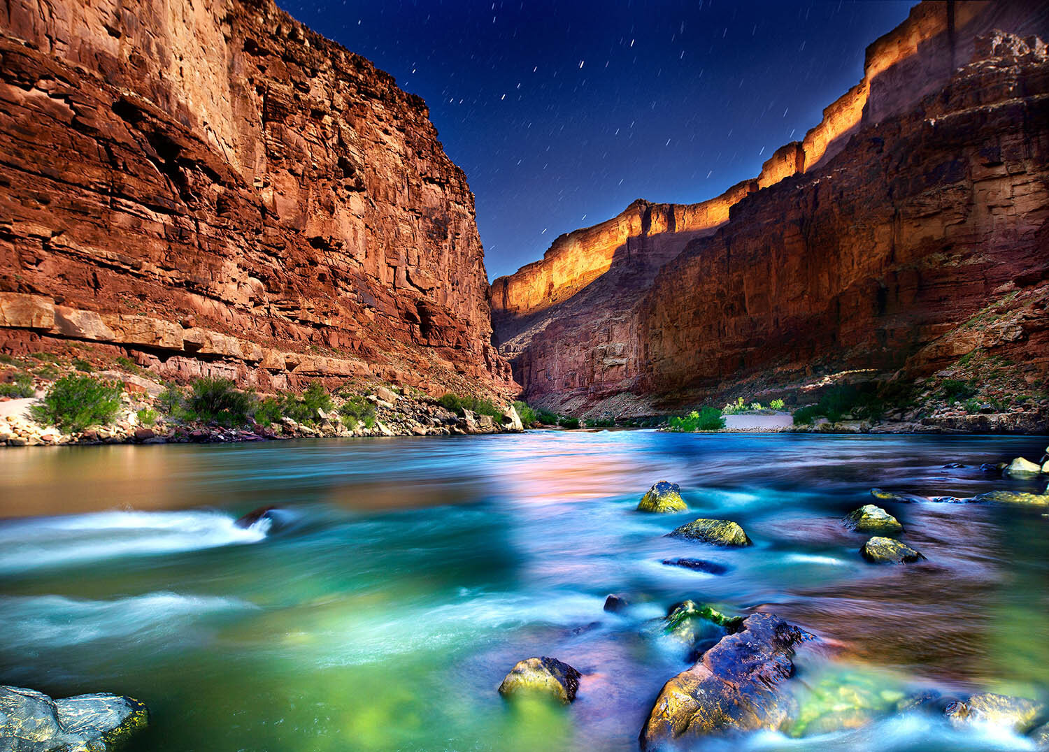 Sunlight, Moonlight, Starlight and Flashlight, Mile 19 Camp, Grand Canyon