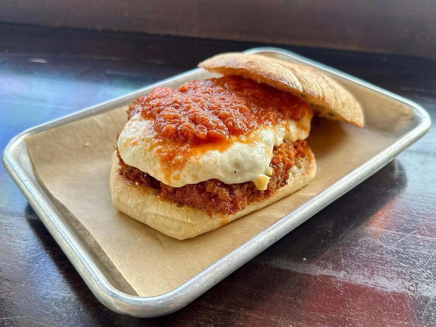 🔥𝔫𝔢𝔴 𝔰𝔭𝔢𝔠𝔦𝔞𝔩𝔰🔥 

&bull;CHICKEN PARM TORTA- FLASH FRIED CHICKEN, TOPPED WITH MOZZARELA, MARINARA, AND GARLIC BUTTER 

&bull;TIJUANA WINGS (6)- SPICY WINGS TOPPED WITH COTIJA CHEESE
