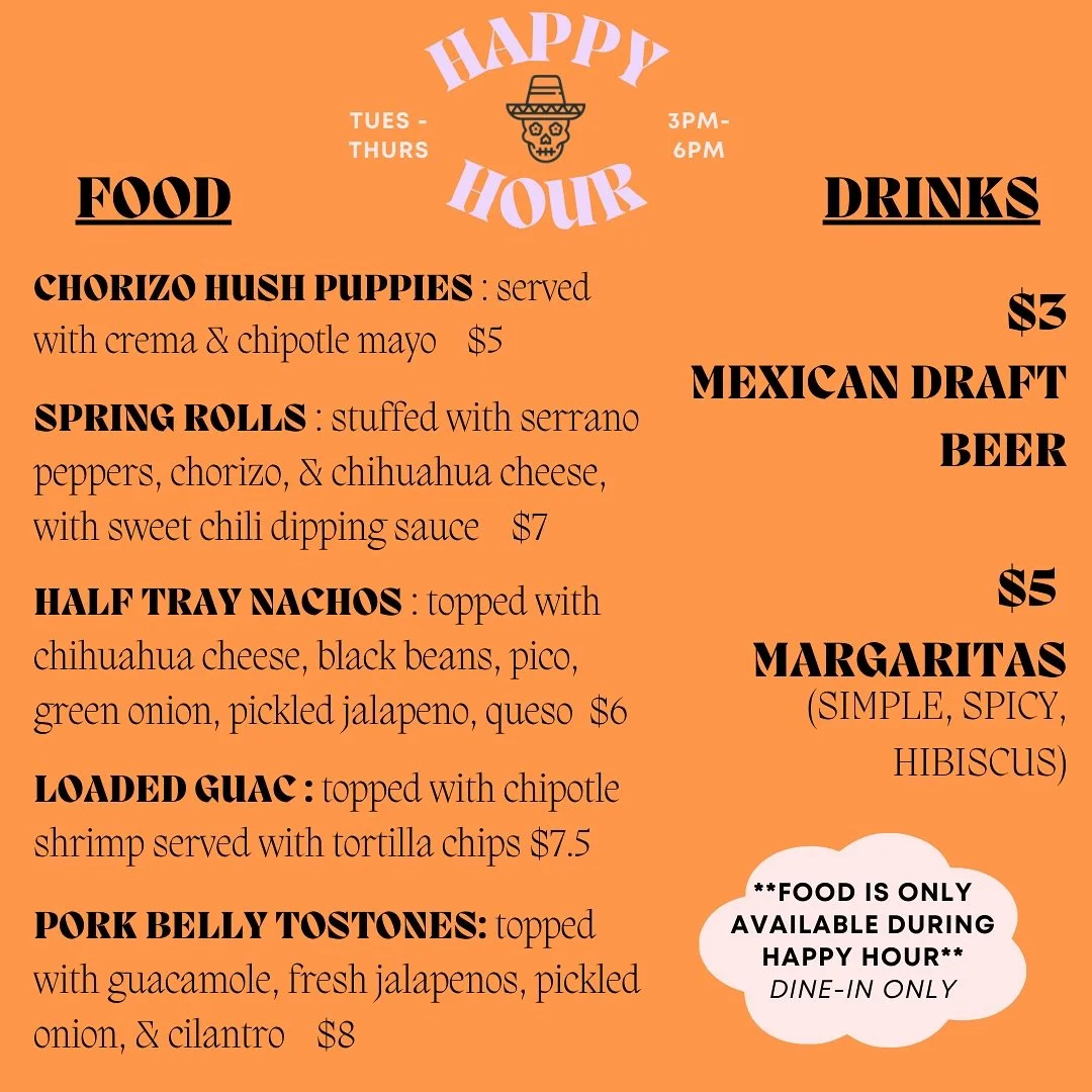 ✨JOIN US FOR THE HAPPIEST HOUR(s) ✨