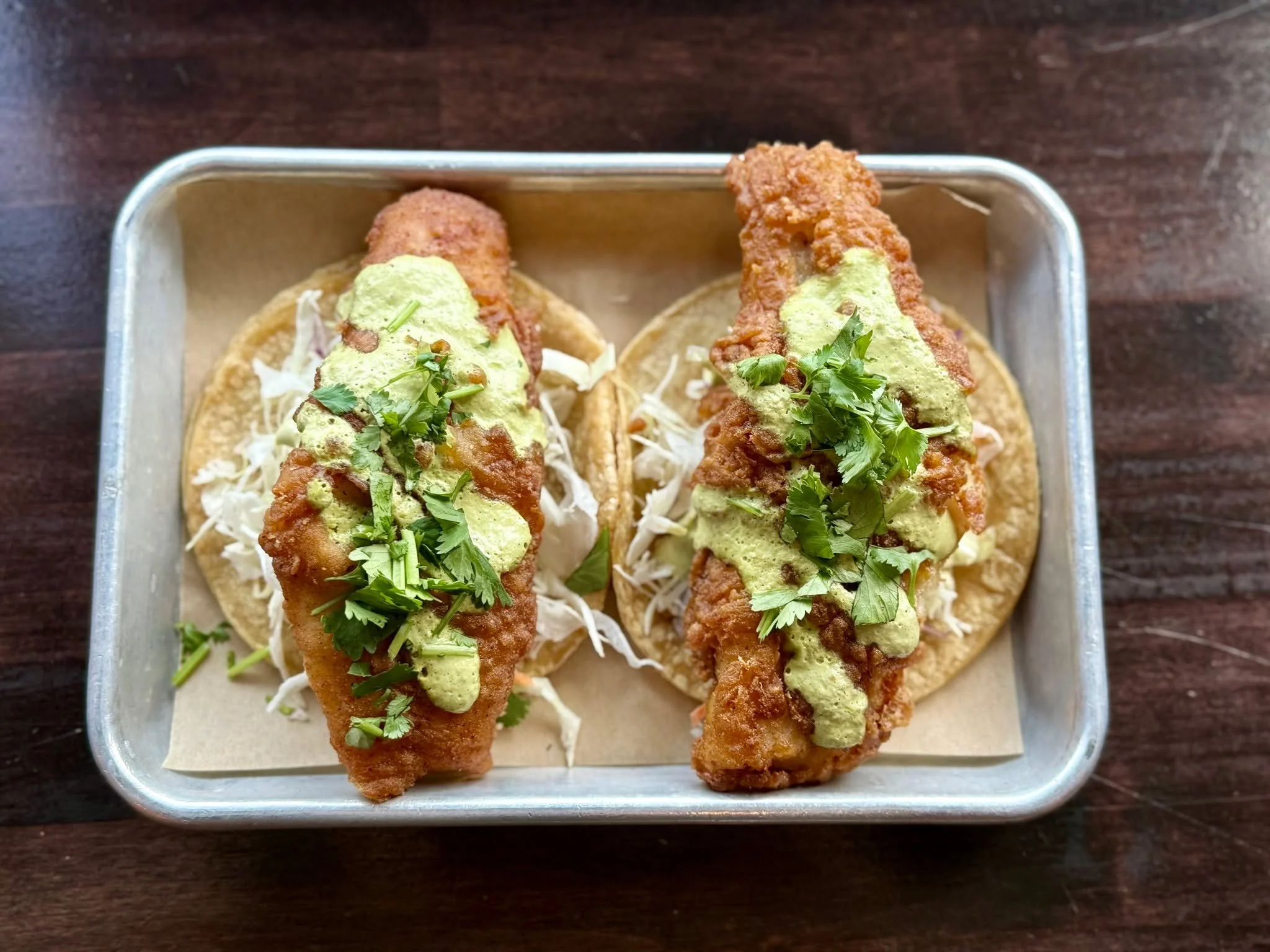 🔥𝔫𝔢𝔴 𝔰𝔭𝔢𝔠𝔦𝔞𝔩𝔰🔥
WILD MUSHROOM TACO - Arugula, Roasted Peppers, Pickled Red Onion, Cilantro
BATTERED COD TACO - Cabbage, Spicy Crema, Cilantro