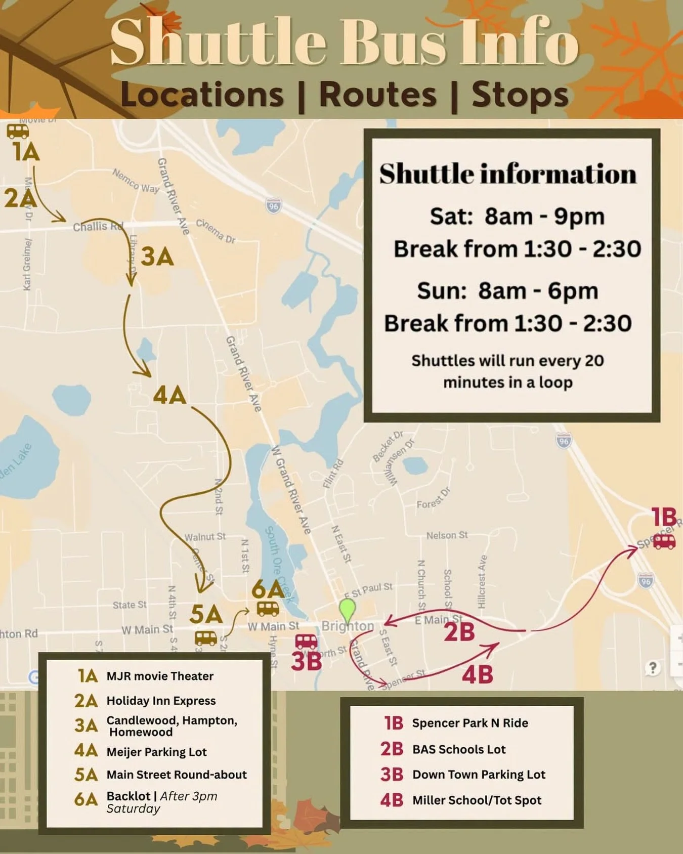 🍁 SHUTTLE INFORMATION FOR THIS WEEKEND! You might need it 🫢🤗🫣