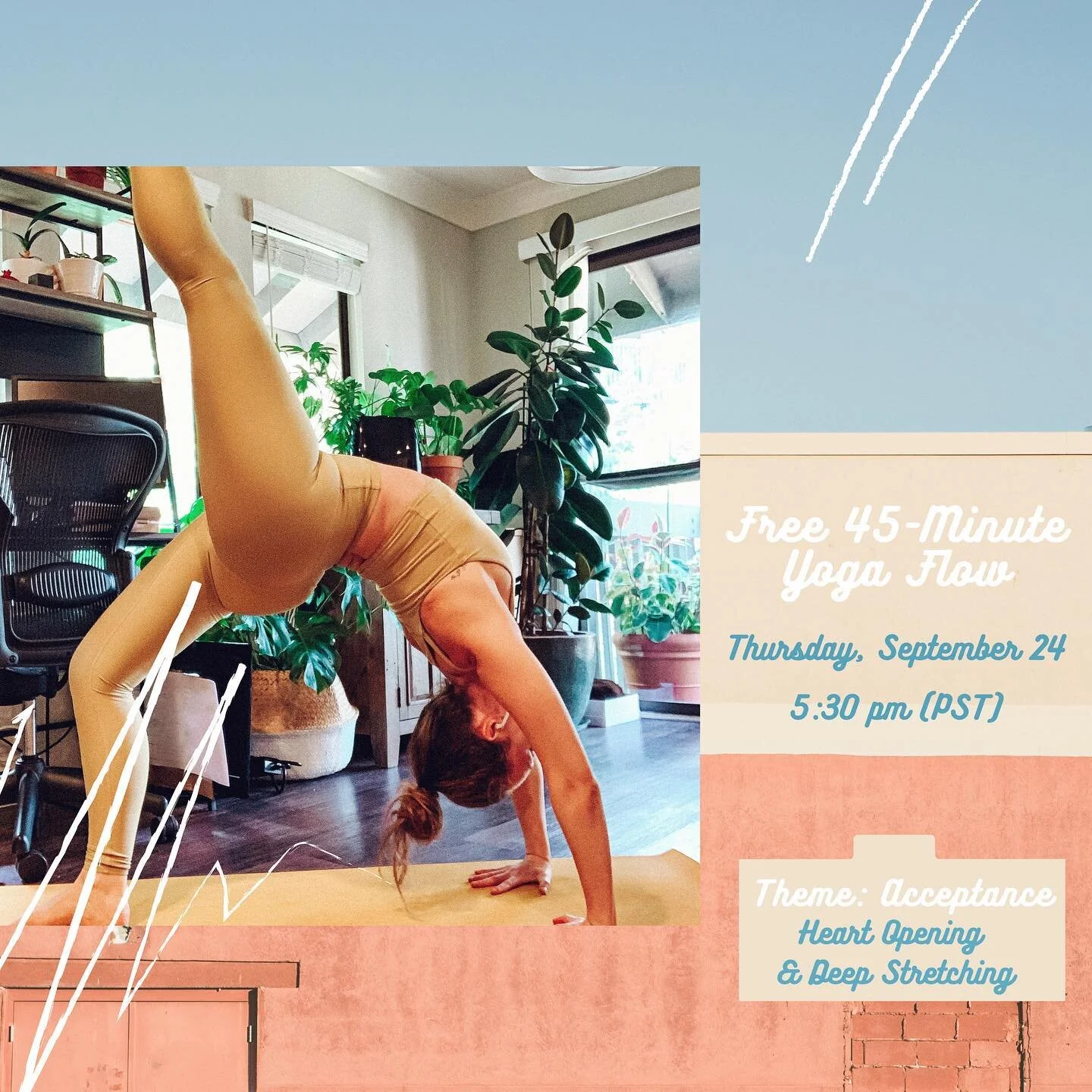 Another free yoga class this Thursday! 💫 All Levels Welcome! I&rsquo;ll be doing this weekly (or more!) for a while - link to the schedule and sign up is in my bio. A zoom link will be emailed to you 💌 This week&rsquo;s class will be focused on acc