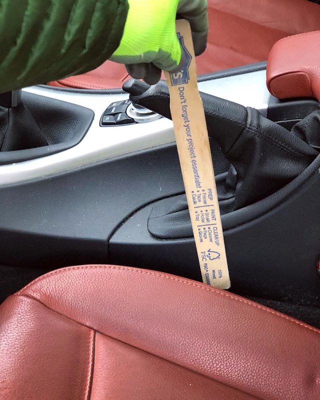 Getting #creative when getting into all the crevices // #cardetailing #carcleaning #crafty #carhacks #sneaky