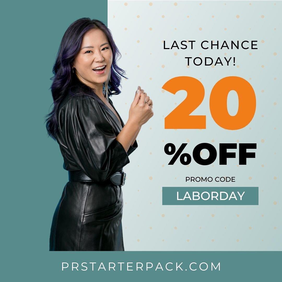 LAST CHANCE to take $300 off my PR Starter Pack with the code LABORDAY!!

P.S. this is the LOWEST price EVER &amp; it will never be this low again!! Don&rsquo;t miss out!

#getfeatured #smallbizpr