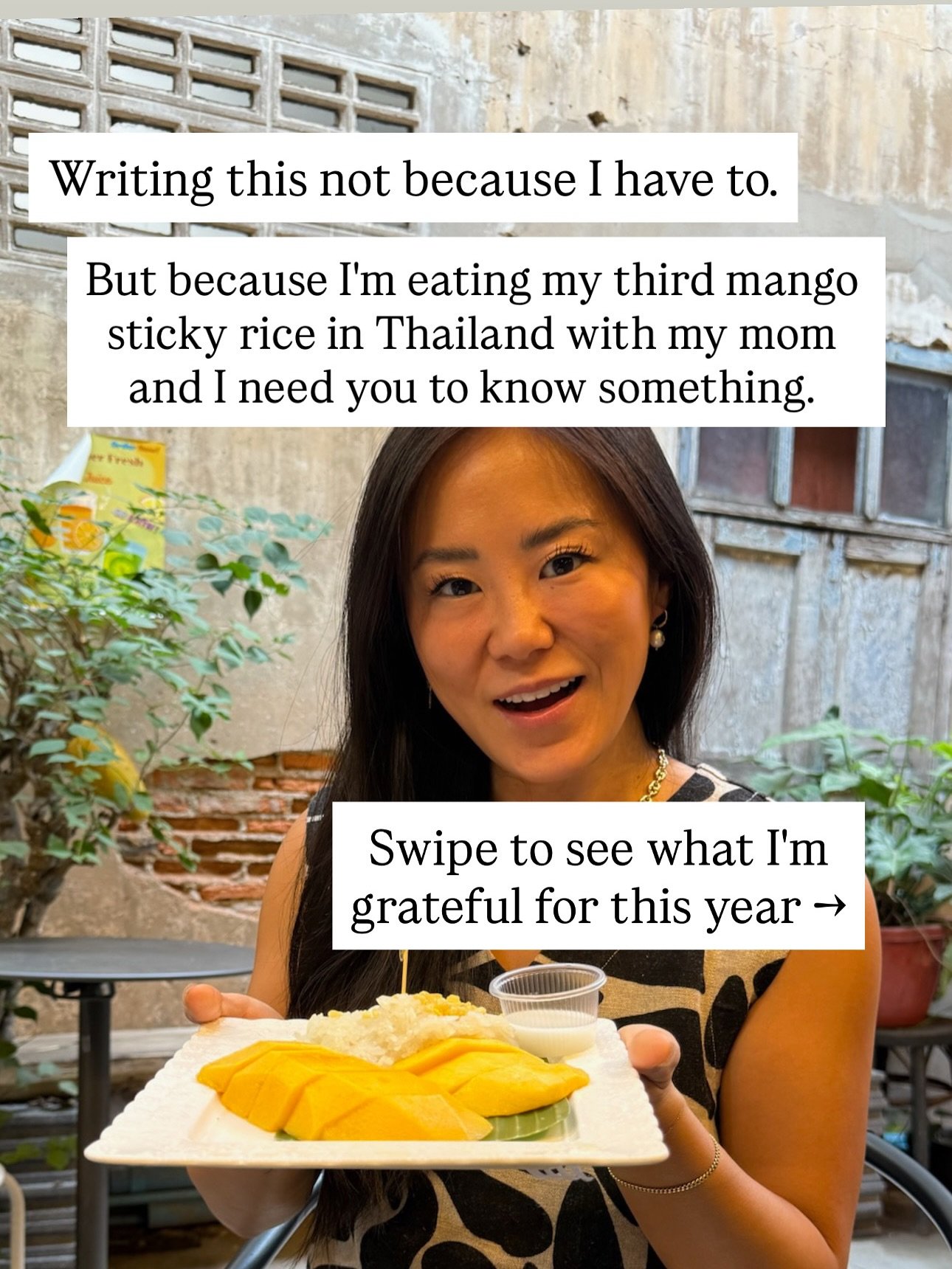 I never thought I&rsquo;d be making this post from a street food stall in Thailand.

I started my business years ago from a tiny apartment in NY, and at that time I never gave myself permission to work this freely. 

Coming from a hard working immigr
