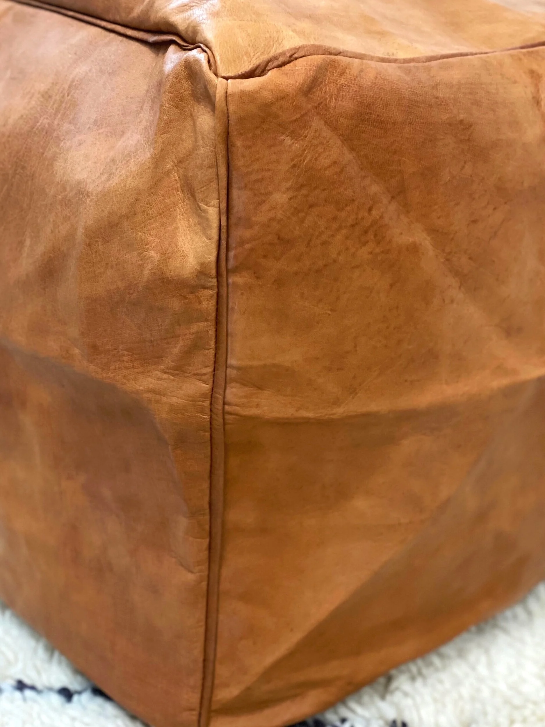Square Leather Ottoman