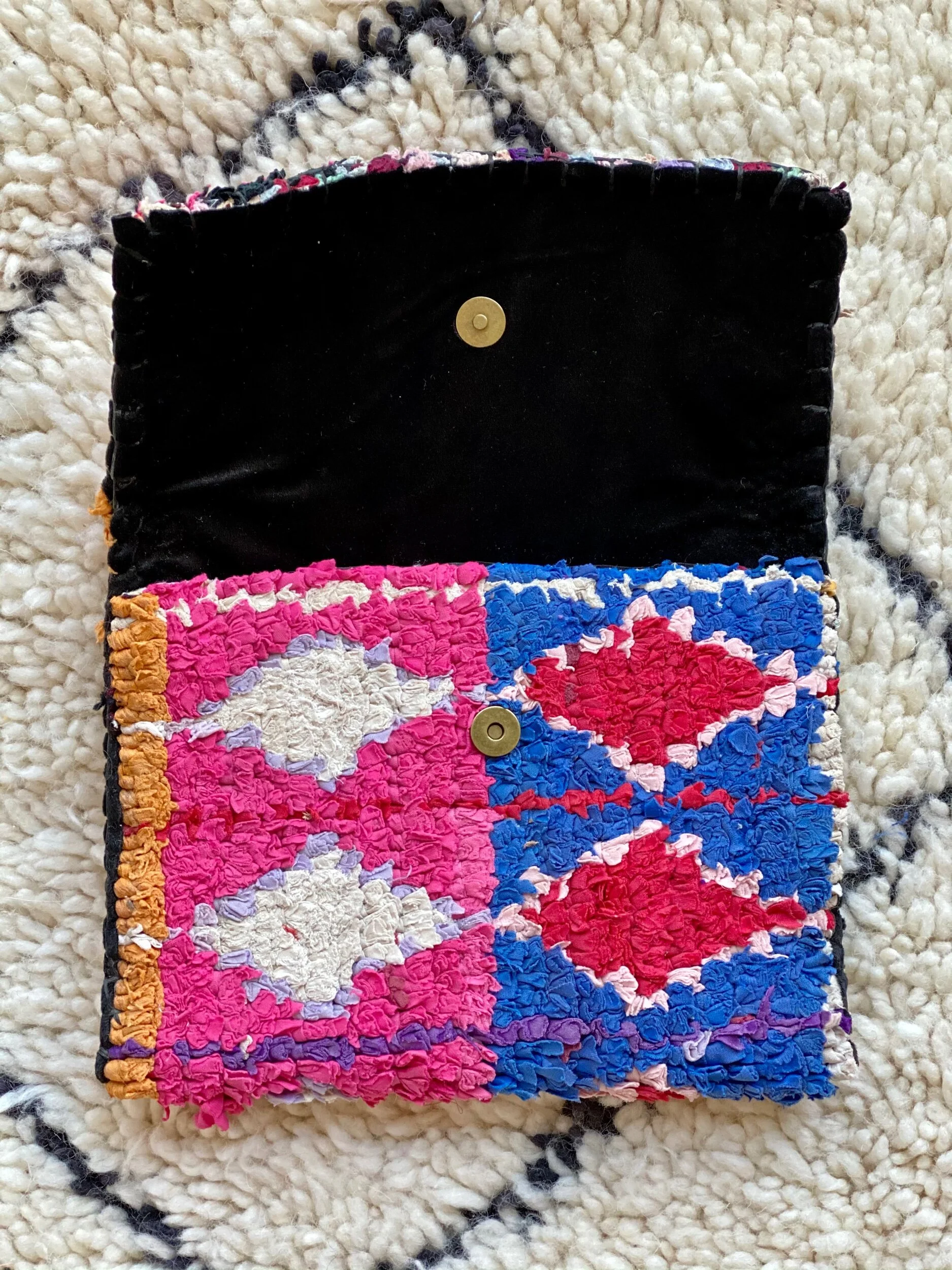 moroccan rug clutch bag