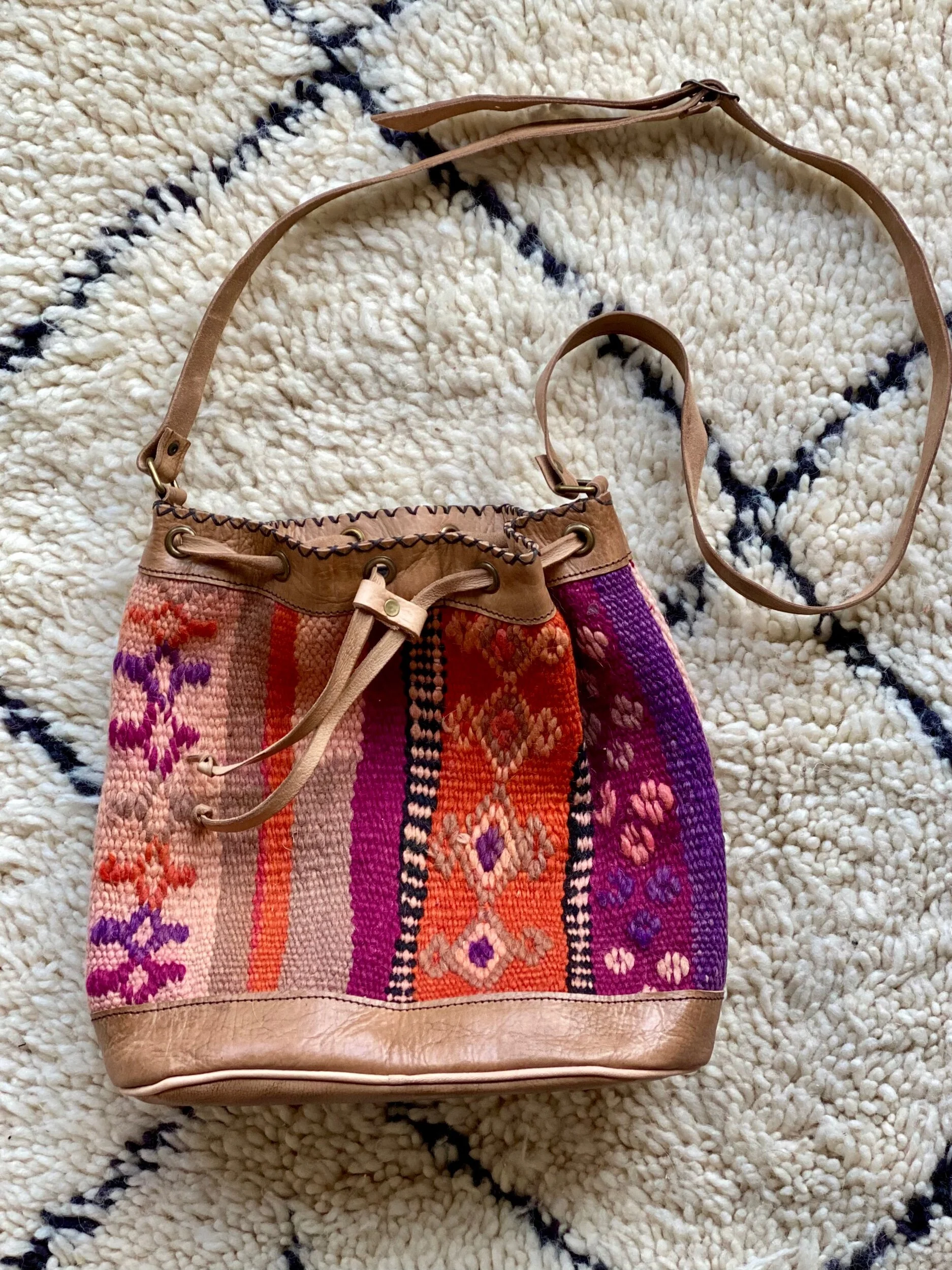 Moroccan Rug Bucket Bag